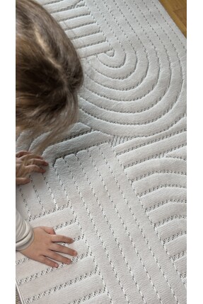 Elvey Home A.Gri Bohem İskandinav Sisal Pamuk Taban Yıkanabilir Özel Kesim Ka...