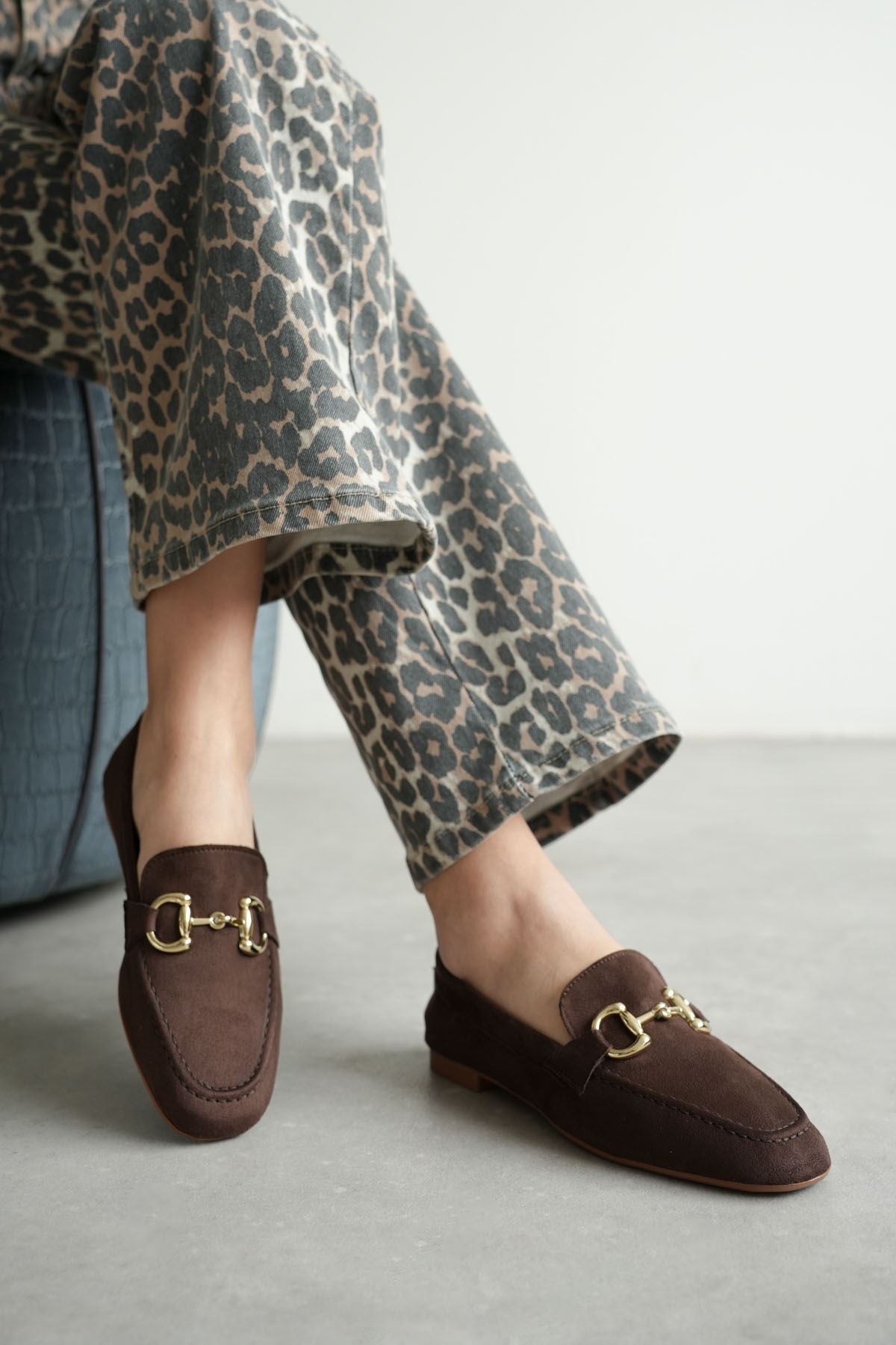 MODAADAM  Kadın Pixo Düz Taban Babet - Kahve-Süet - Görsel 2