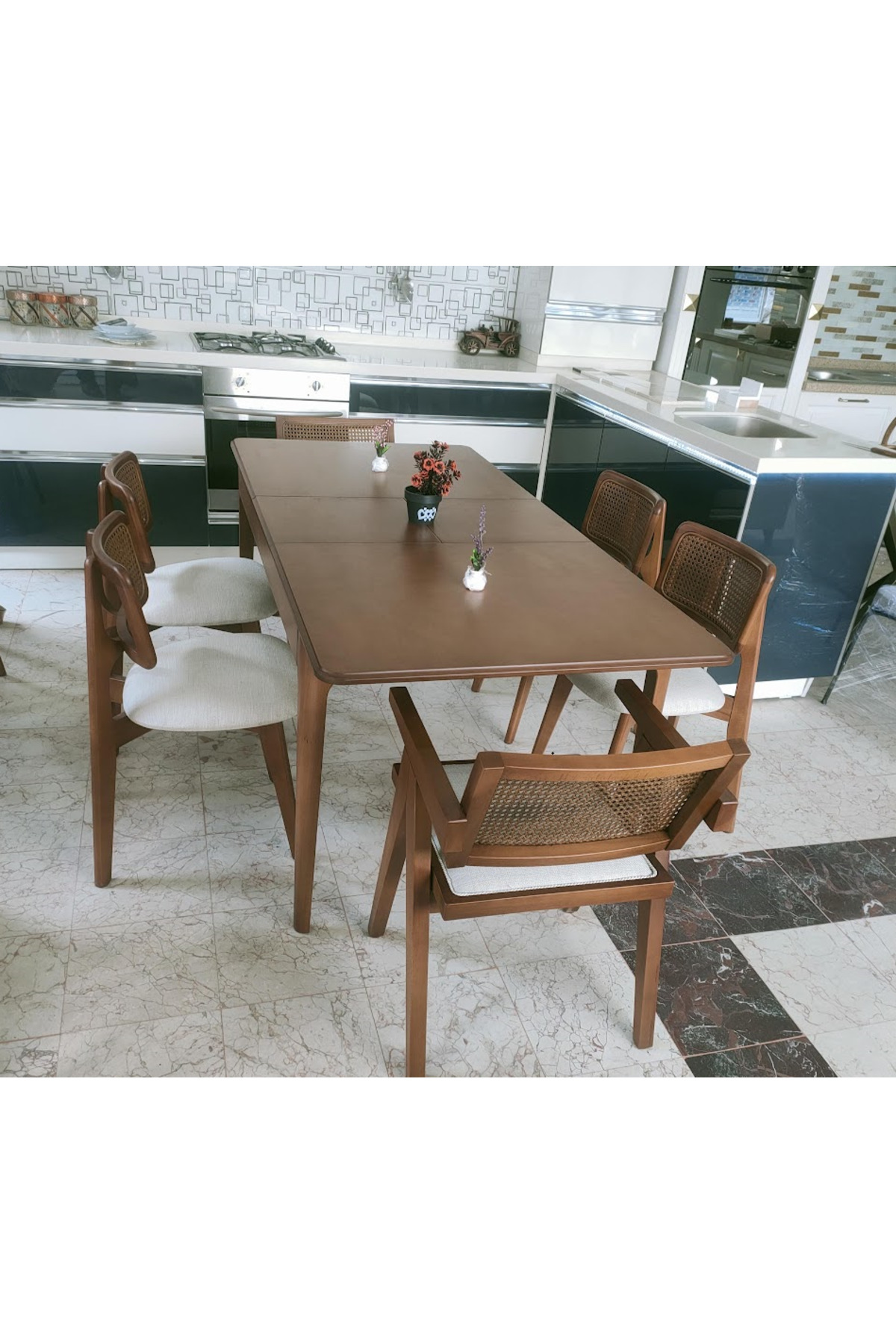 murat market plaza İlaveli Ahşap Masa Hazeran Sandalye - Fiyatı