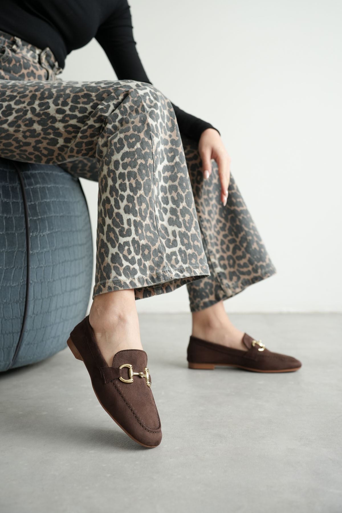 MODAADAM  Kadın Pixo Düz Taban Babet - Kahve-Süet - Görsel 3