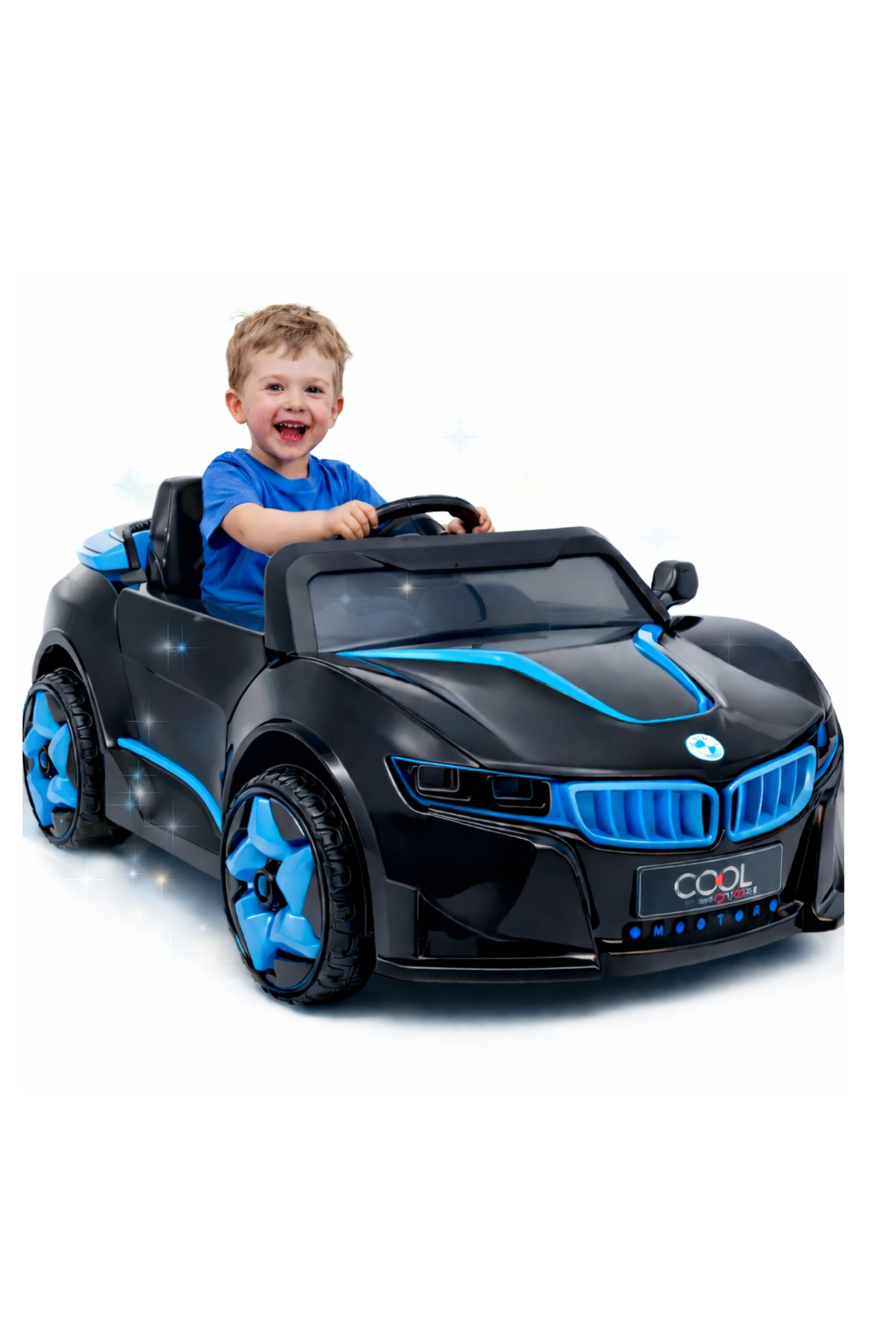 Furkan Oyuncak Cool Motors Nodar 12V Şarjlı Çocuk Arabası (2 Kişilik) – Mavi - Siyah