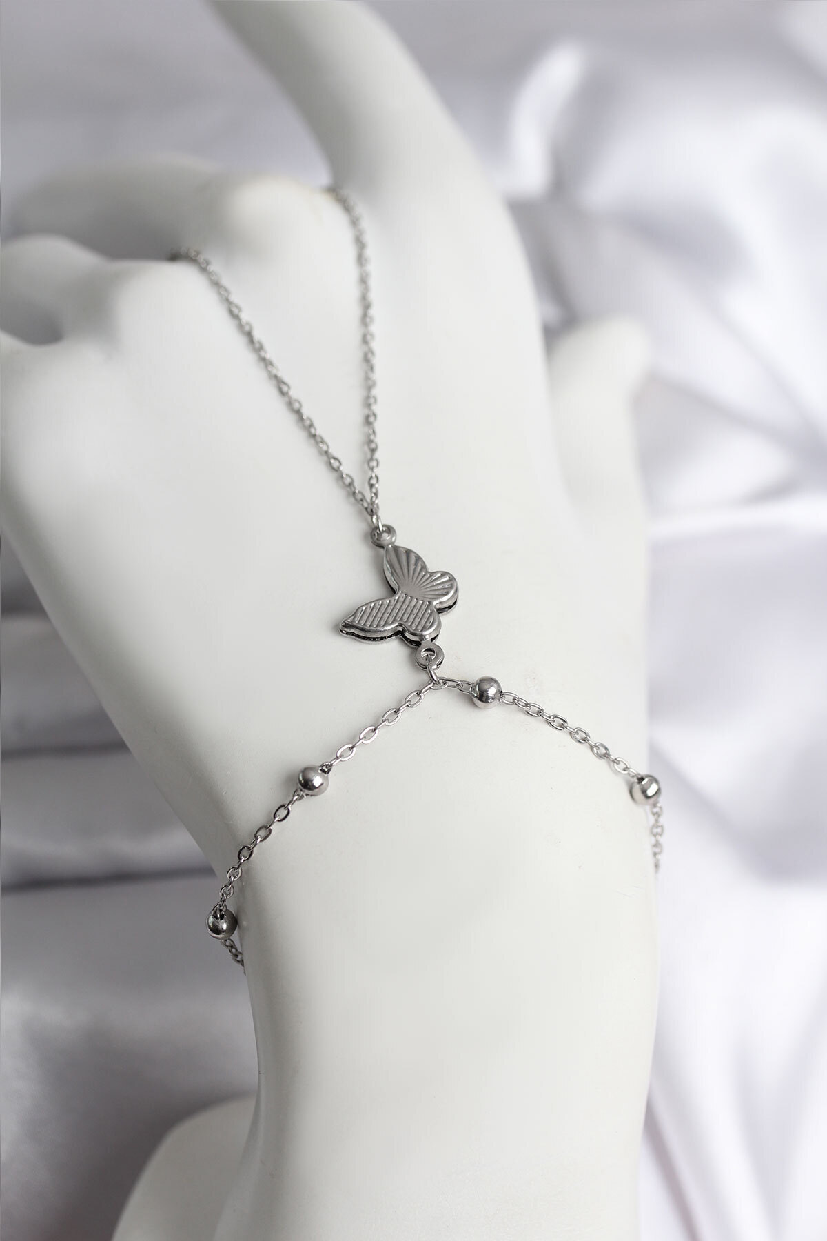 Skygo 316L Çelik Gümüş Renk Kelebek Model Kadın Şahmeran - TJ-SN733