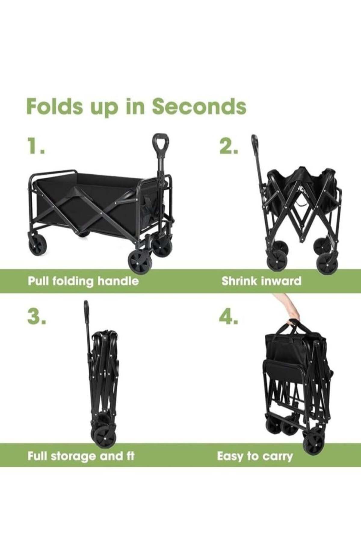 عربة رحلات قابلة للطي مقاس 70x40 سم وسط لون بيج