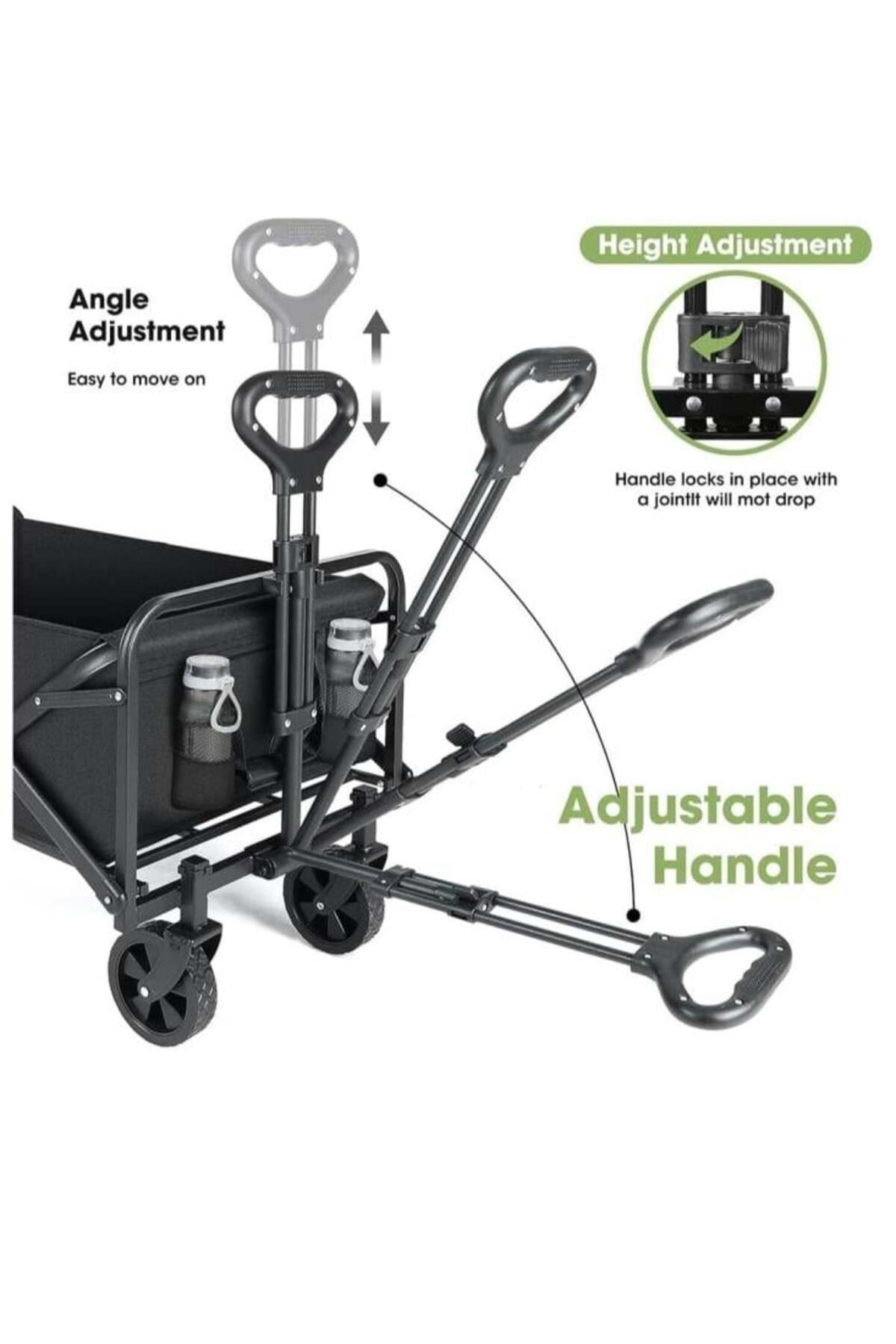 عربة رحلات قابلة للطي مقاس 70x40 سم وسط لون بيج