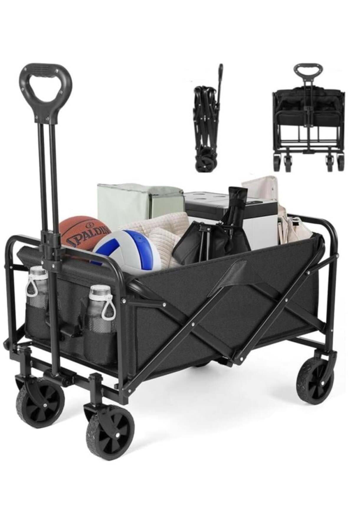 عربة رحلات قابلة للطي مقاس 70x40 سم وسط لون بيج