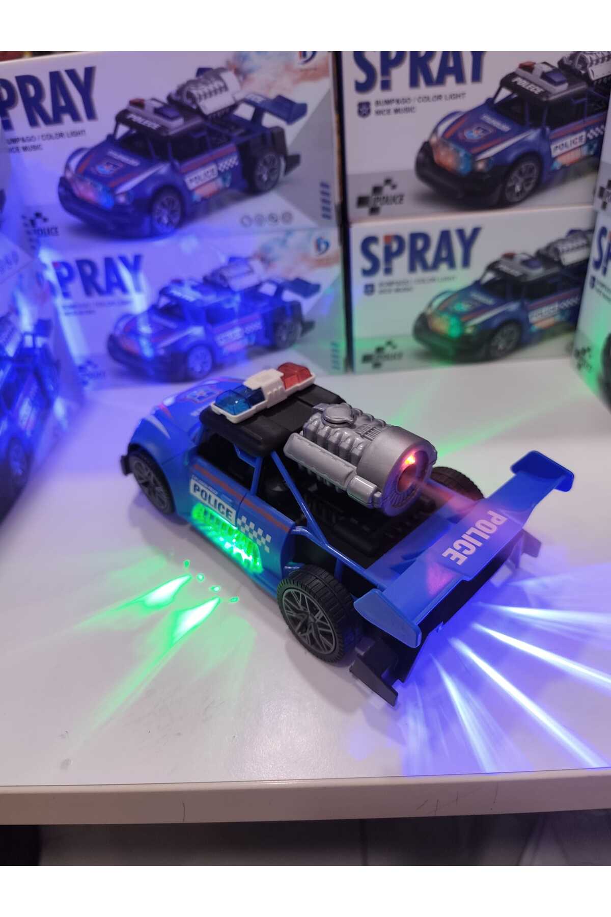 Boratila Toys 20 Cm Işıklı Müzikli BUHARLI Çarp Dön Polis Arabası Mavi fotoğrafı 3 (önizleme)