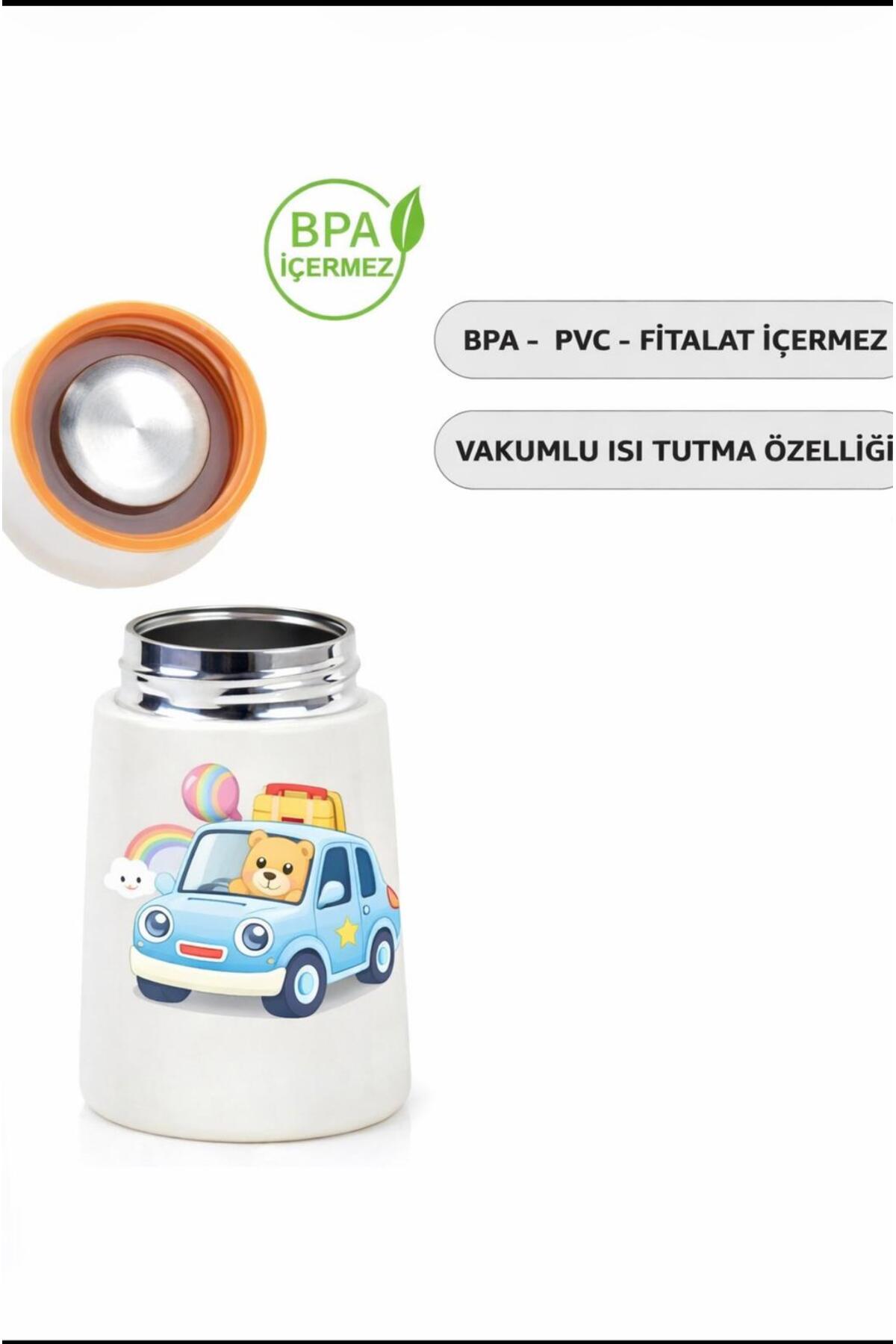 HOPEFUL DESİGN Desenli Araba Termos 280ML Bebek Mama Saklama Termosu Paslanmaz Çelik Termos fotoğrafı 4 (önizleme)