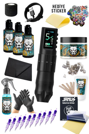 Tattoo NEBULA Kablosuz Oled Ekran Dövme Makinesi Seti - Stroke Değişebilir Dö...