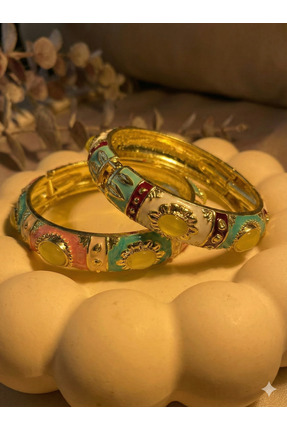 Ashley Collection Kalın Bordo ve Pembe Mineli Şık Motifti Kelepçeli Bileklik