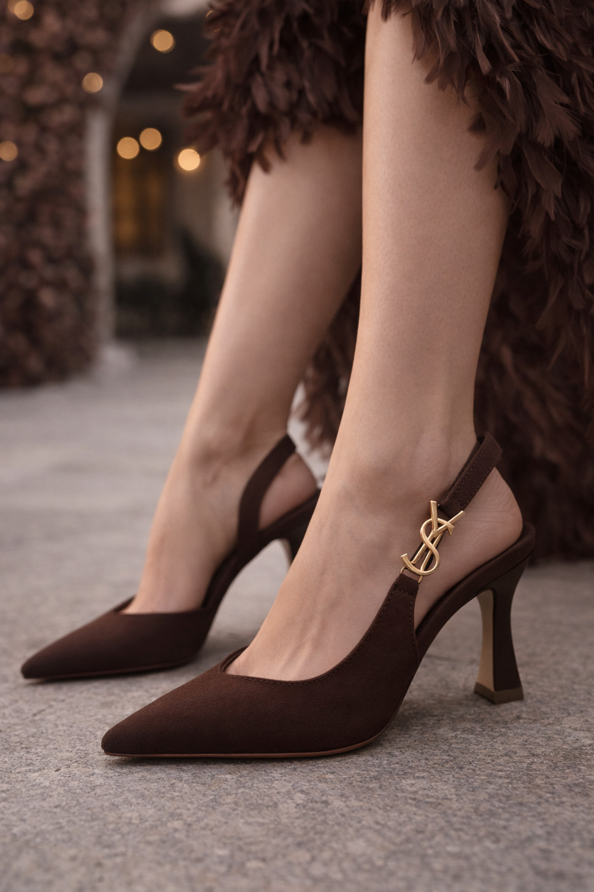 Firibu  Kadın Siyah Topuklu Ayakkabı Sivri Burun Şık Klasik Abiye Günlük Ofis Topuklu Ayakkabı