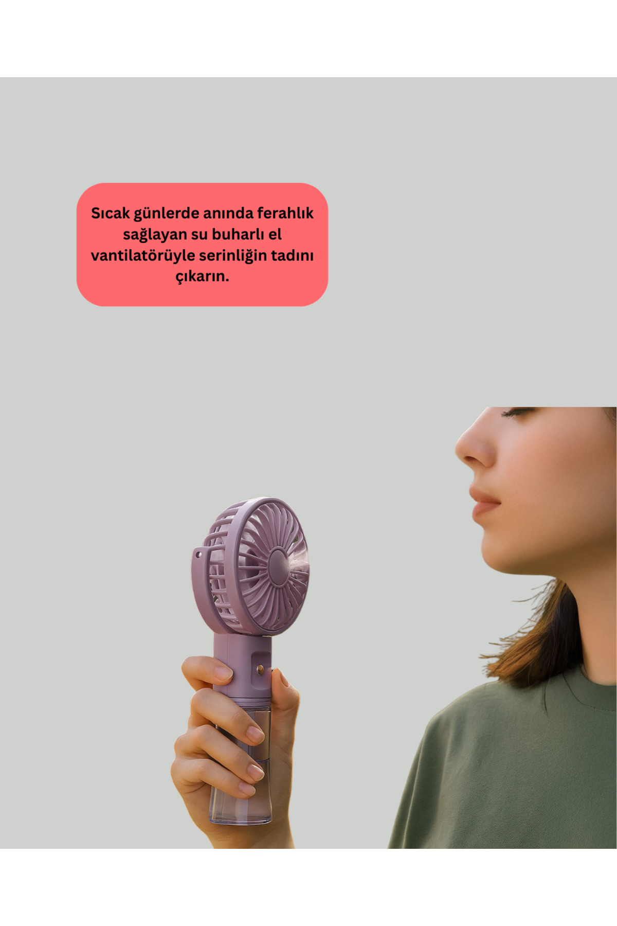 Sepetink Masaüstü ve Elde Kullanıma Uygun Su Buharlı Şarjlı Fan