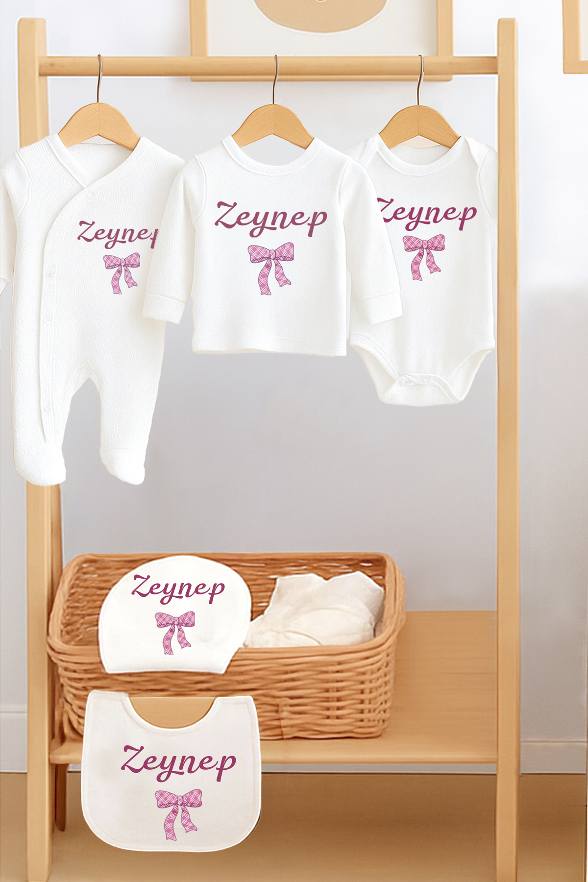 Sitilin Kız Bebek Fiyong %100 Pamuk Organik Baskılı İsimli Hastane Çıkışı Yenidoğan İsimli Fırça Hediye fotoğrafı 6 (önizleme)