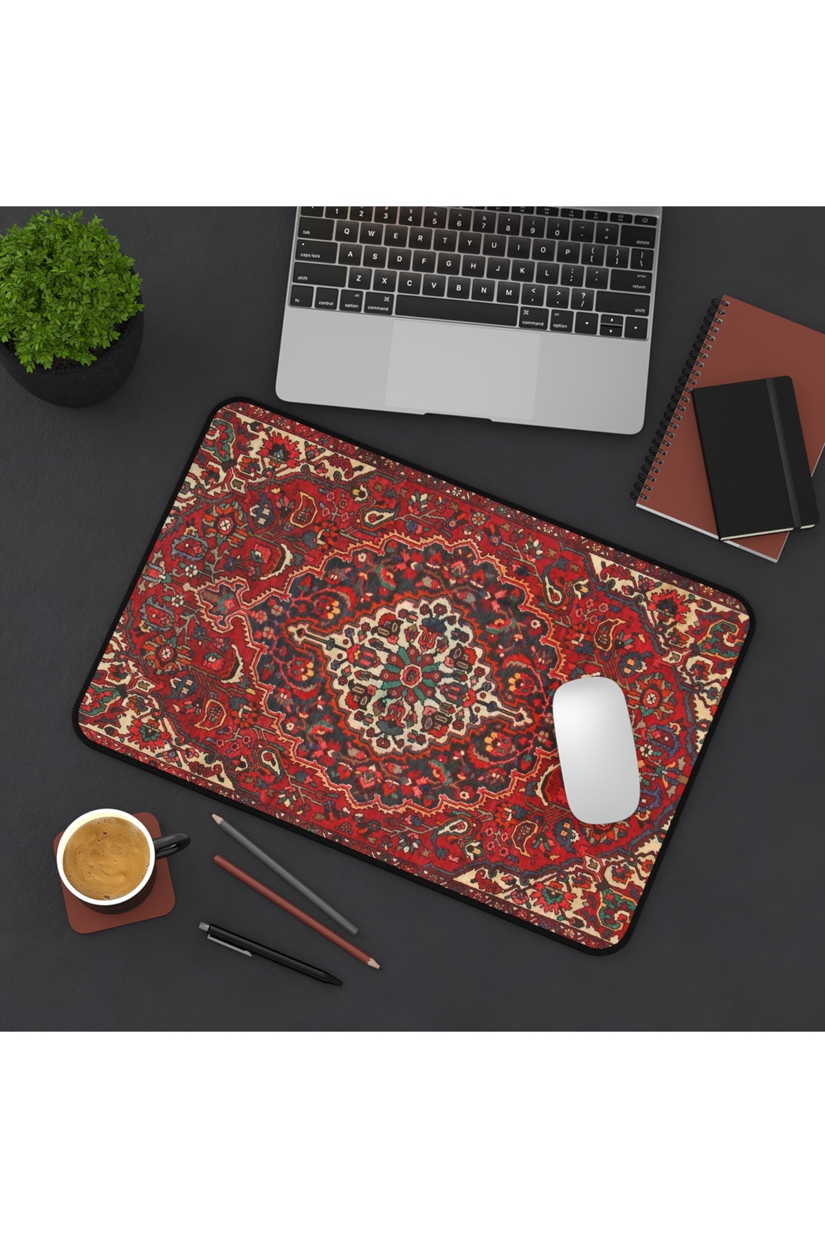 FALAVİ  Etnik Halı Desen Mousepad, 28x40 Gamer Mousepad, Amerikan Servis, Masa Sümeni