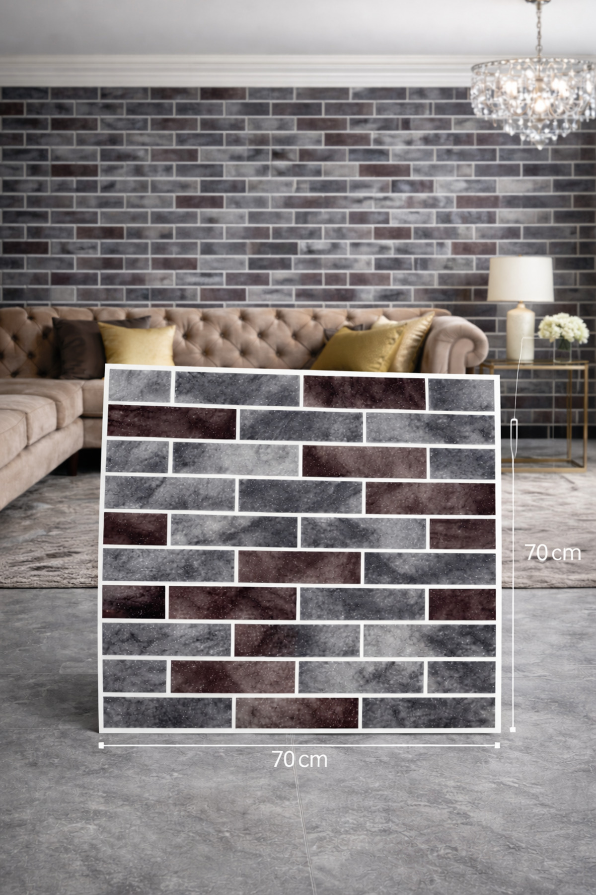 UKAB DEKOR Kendinden Yapışkanlı 3D Lüks Dekoratif Tuğla Duvar Kaplama – Mutfak & Salon Paneli