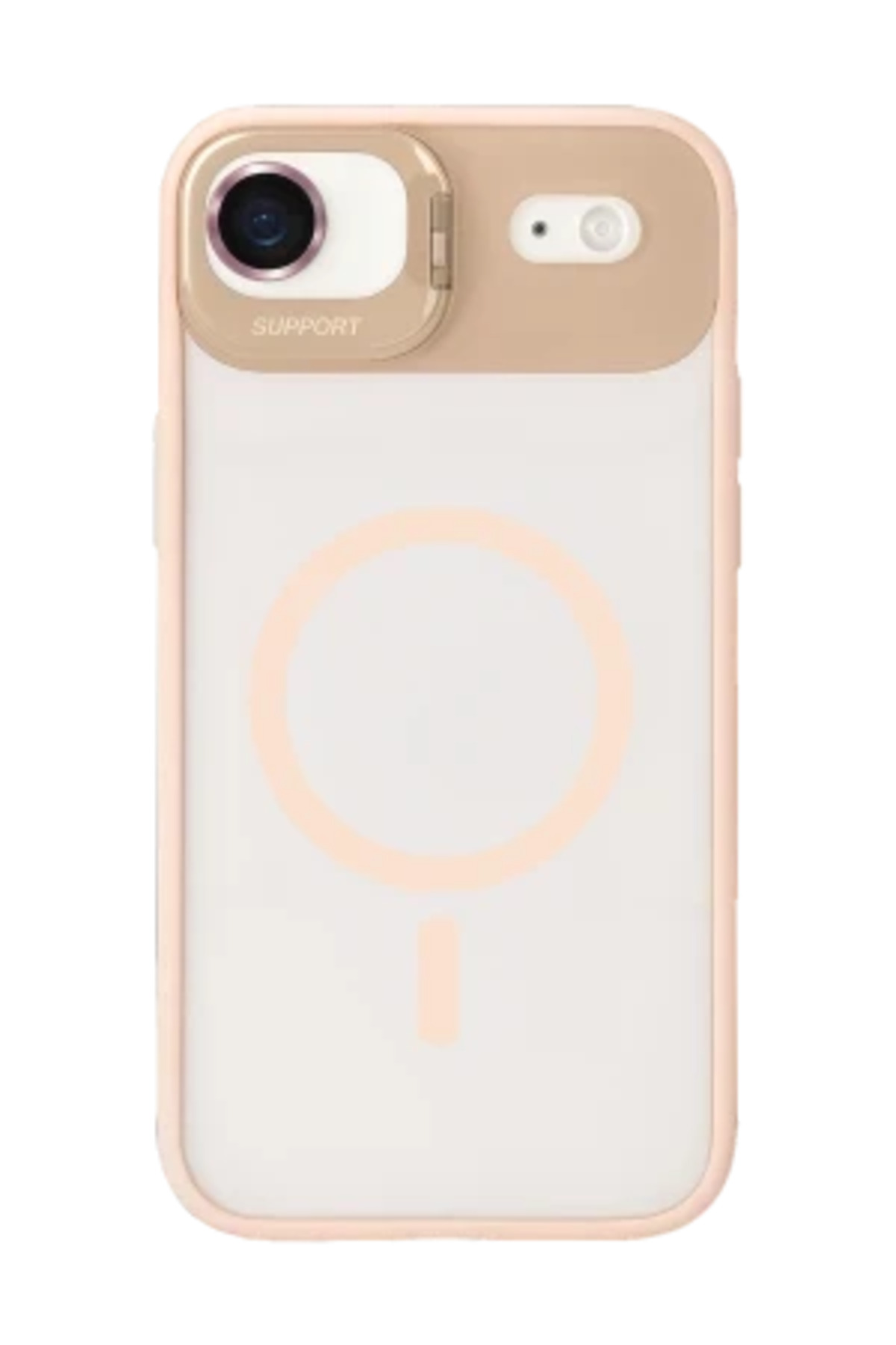 iPhone 17 Air İçin Uyumlu Standlı ve Kamera Lens Hediyeli Wireless Şarj Özellikli Ultra Lüks Kılıf