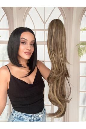 Suzan Peruk Mandallı Tokalı Postiş At Kuyruğu -Tak ve Çık Gerçek Saç Dokusund...