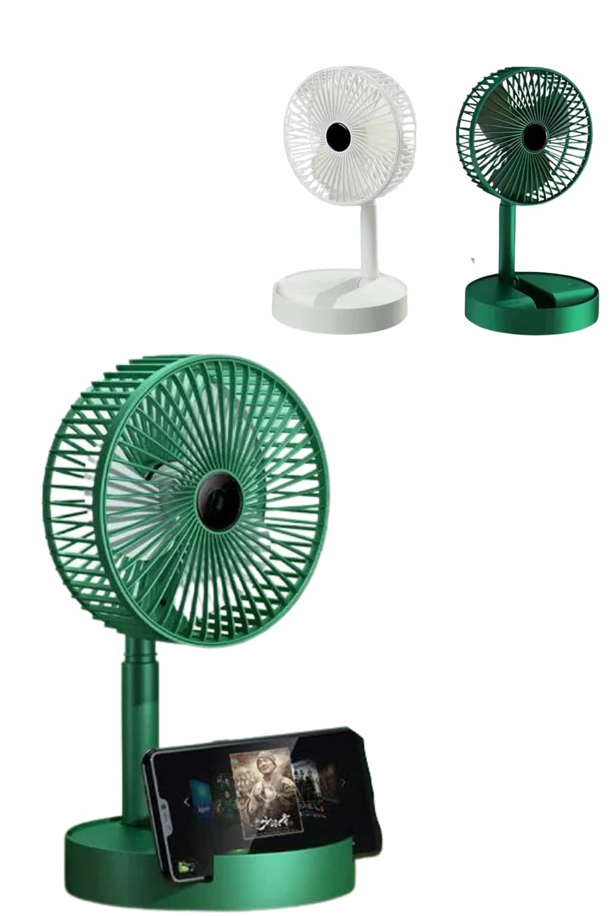 Sepetink 3 Kademe Hız Ayarlı Vantilatör Telefon Standlı Şarjlı Katlanabilir Soğutucu Pervane
