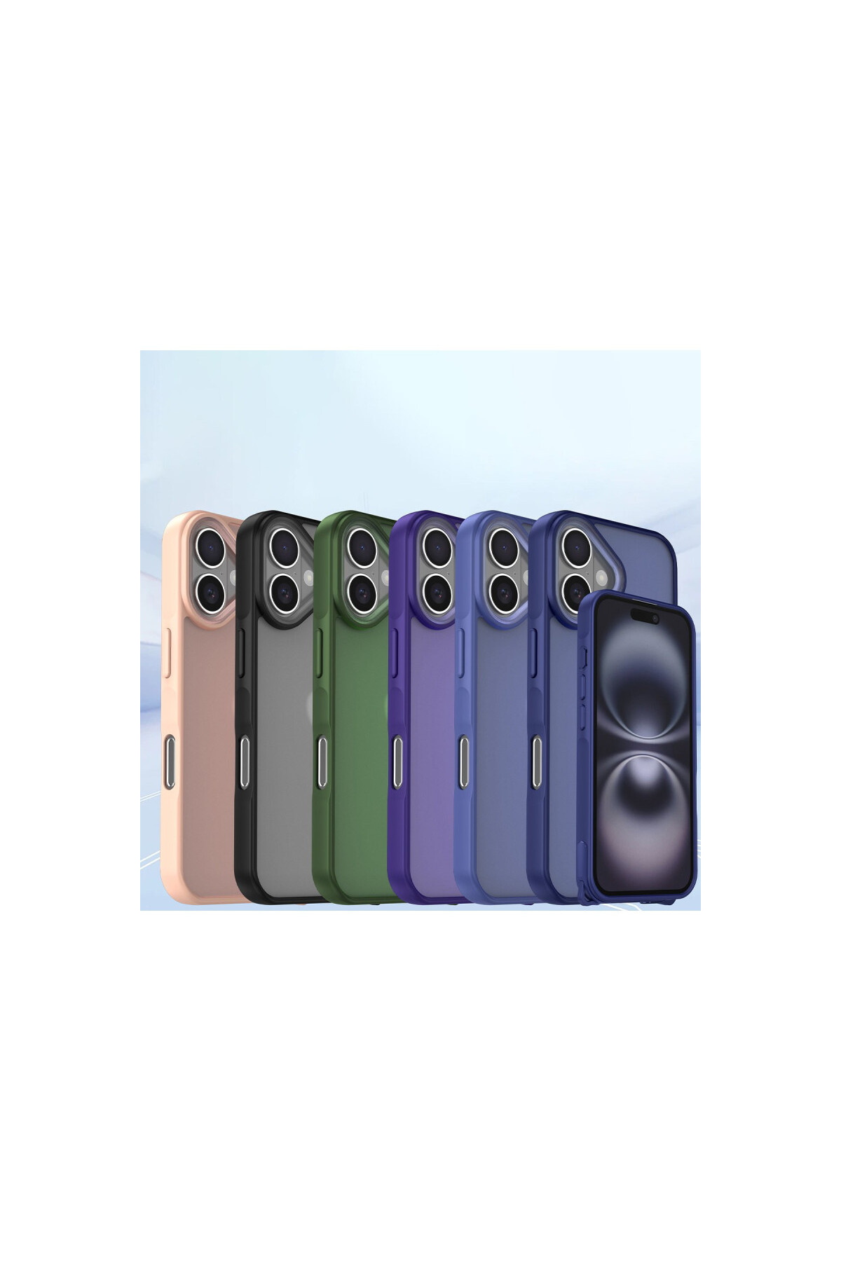 iPhone 16 İçin Uyumlu Buzlu Tasarım Sararmaz Tpu Kılıf