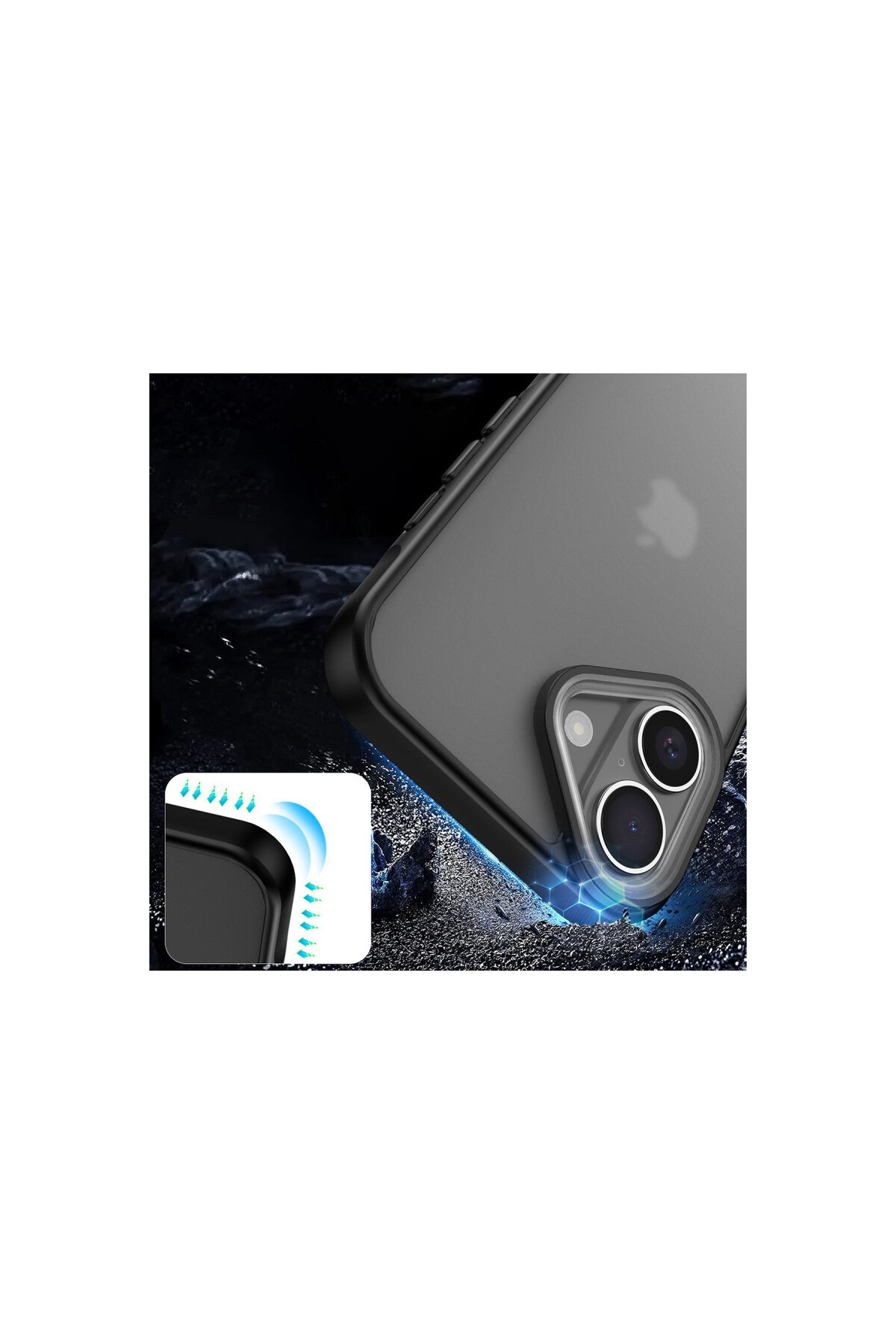 iPhone 16 İçin Uyumlu Buzlu Tasarım Sararmaz Tpu Kılıf