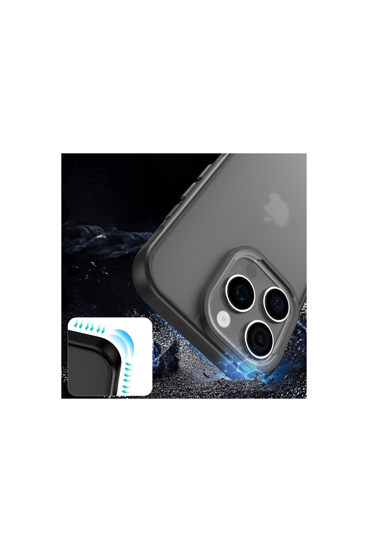 iPhone 16 Pro İçin Uyumlu Buzlu Tasarım Sararmaz Tpu Kılıf