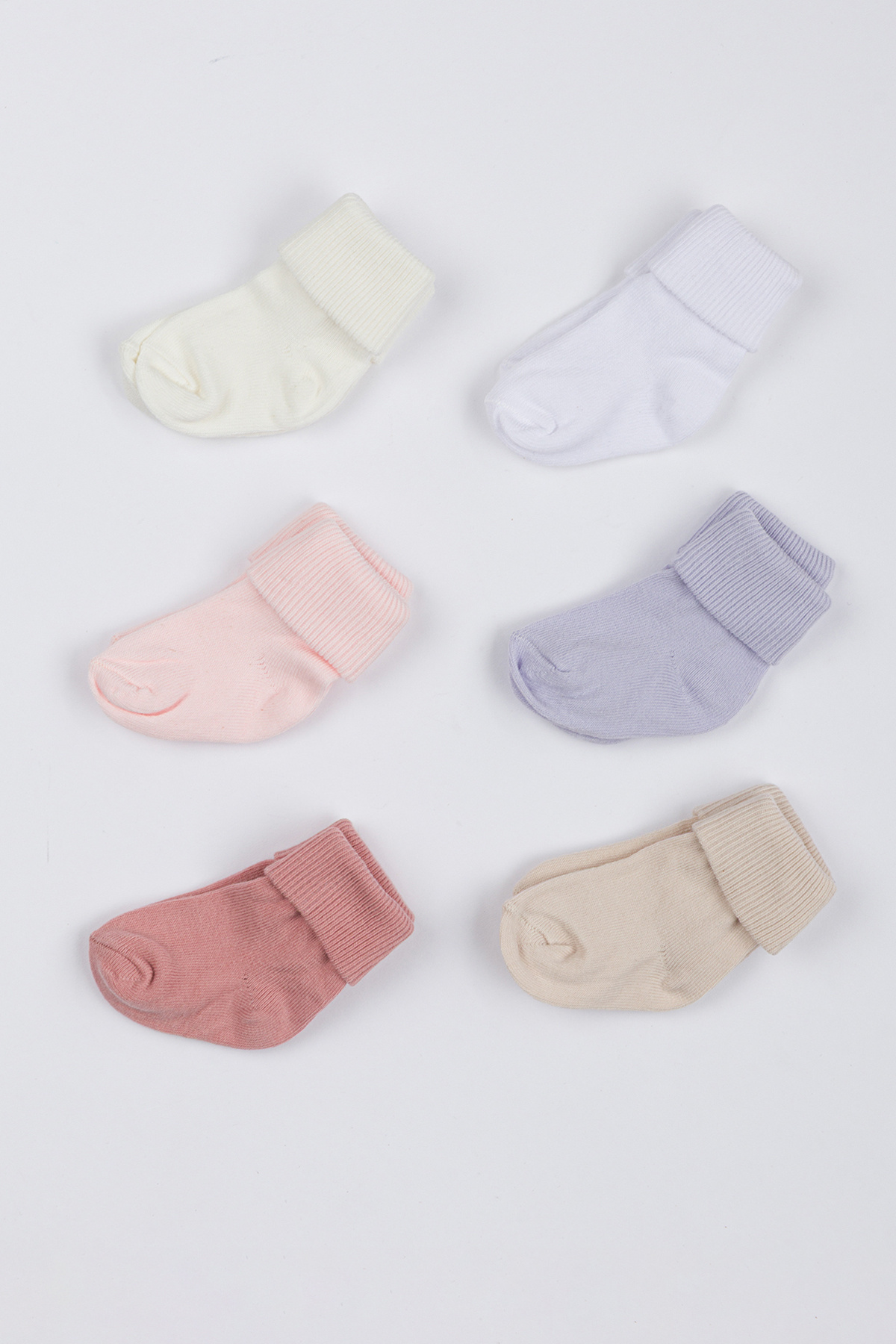 Lui Baby 6'lı Paket Yenidoğan Bebek Pamuk Çorap 0/6 Ay fotoğrafı 2 (önizleme)