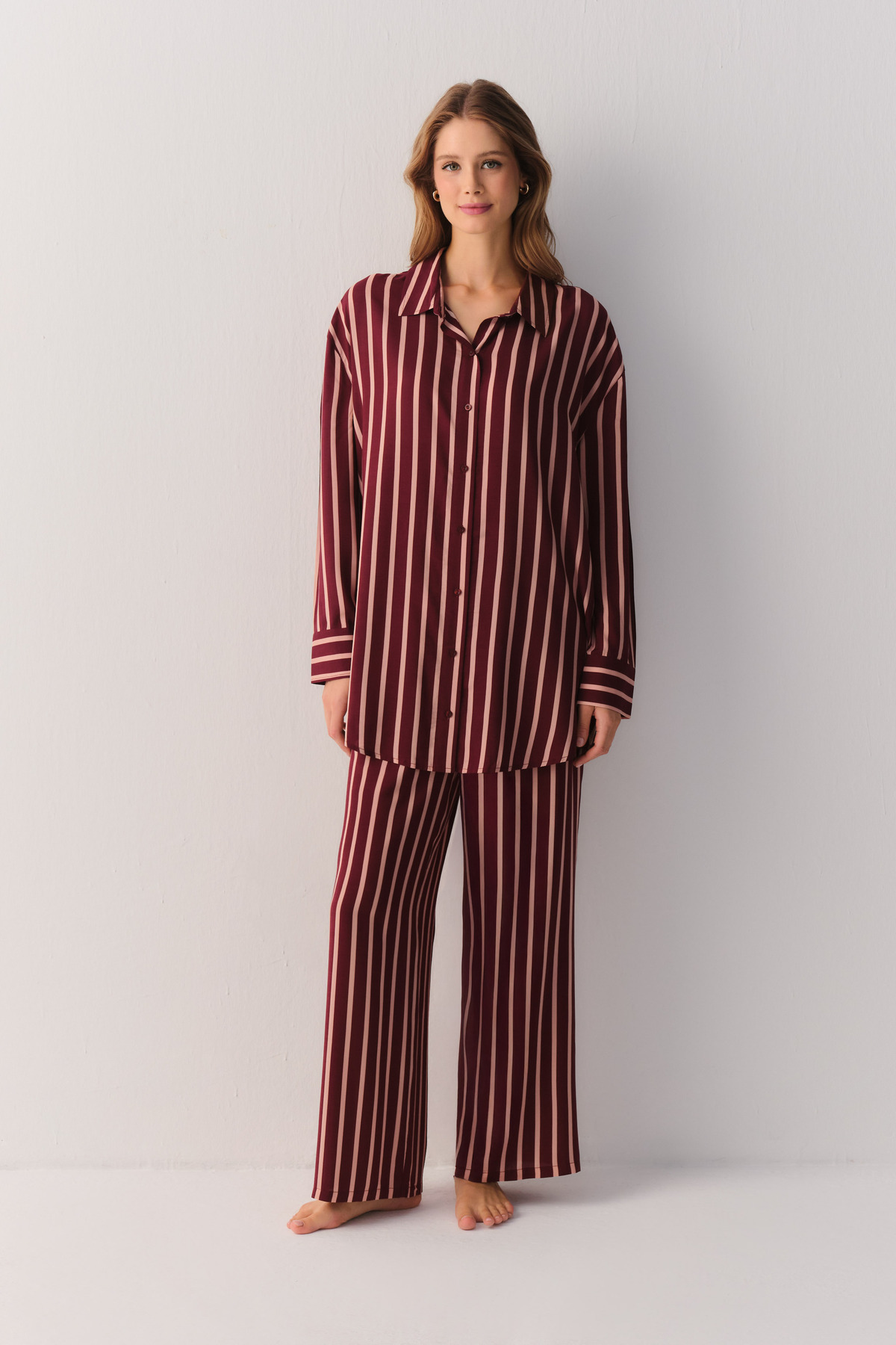 SUWEN Stripe Romance Pantolon görsel 2