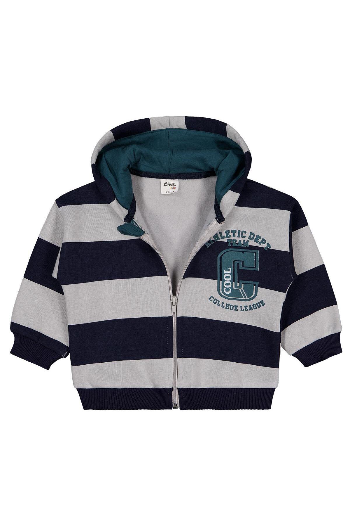 Civil Baby Çizgili 6-18 Ay Hırka - Lacivert 6-9 Ay fotoğrafı 3 (önizleme)