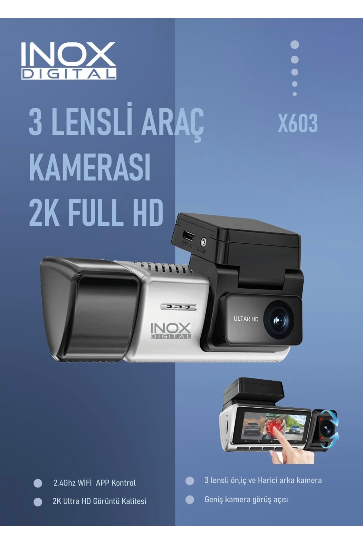 inox ASR X603 Üç Kameralı Araç Güvenlik Kamerası - Fiyatı, Yorumları