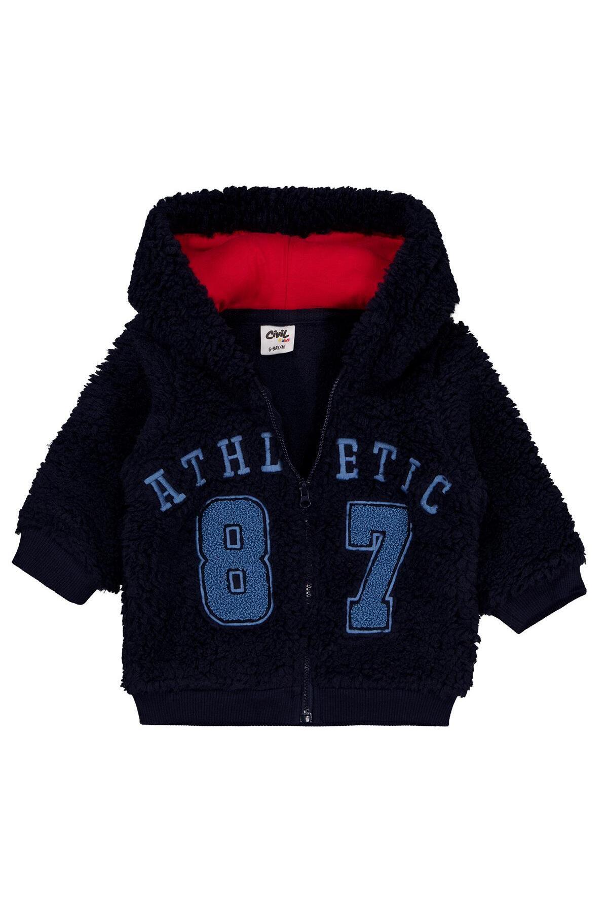 Civil Baby Kuzu Athletic Nakışlı 6-18 Ay Hırka - Lacivert 12-18 Ay fotoğrafı 3 (önizleme)