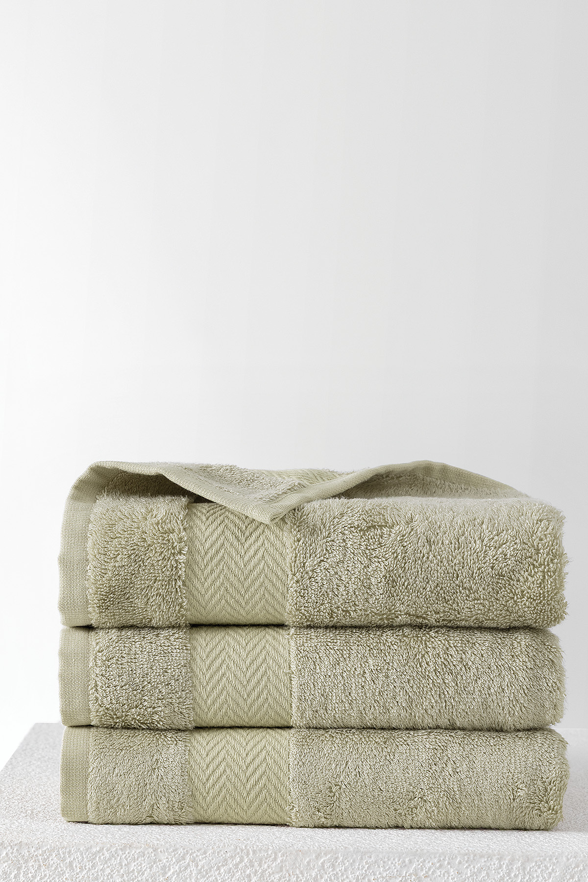 Esna 60% Cotton - 40% Bamboo Hand/ Face /Head Towel, 50x90 cm (1 Piece) - Nile Green