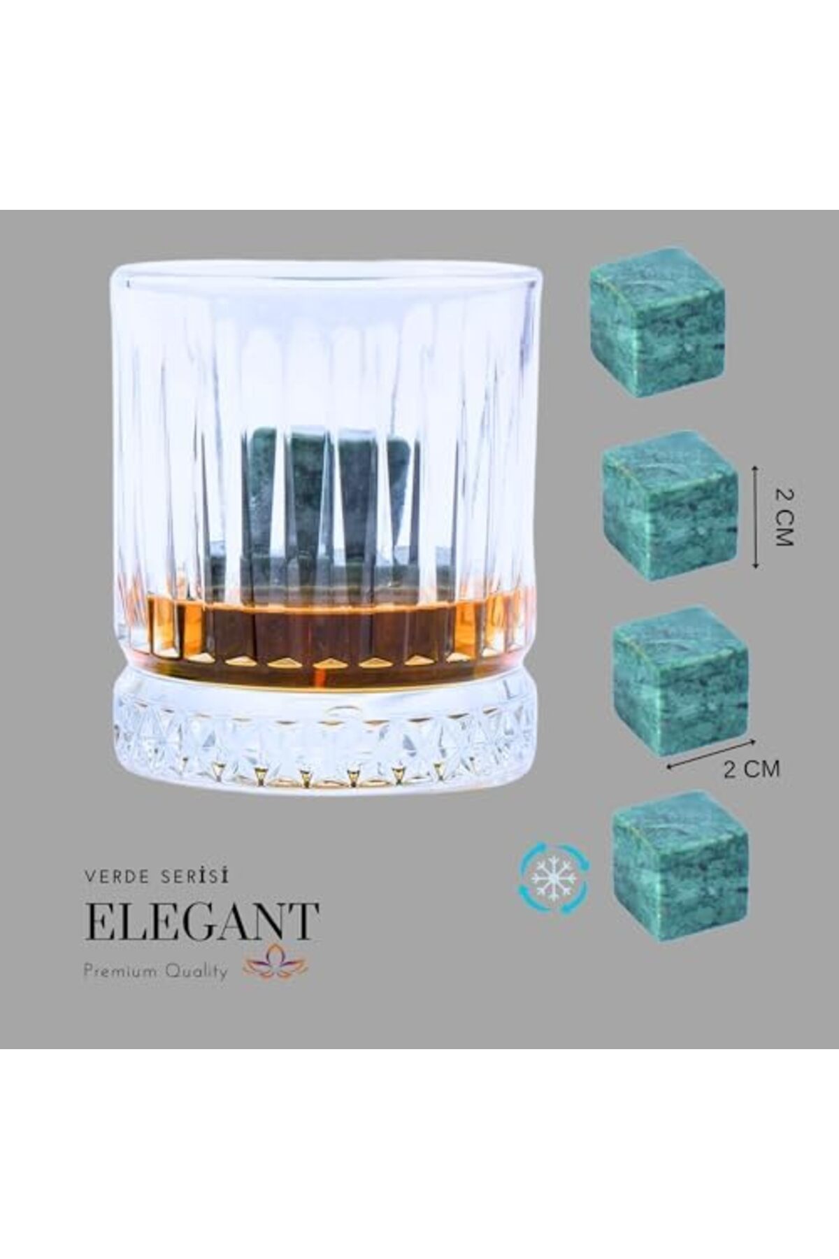 BRF NwoTeknoloji Doğal Granit Mermer Viski Taşı 4’lü Özel Seri Sertifikalı 1205362