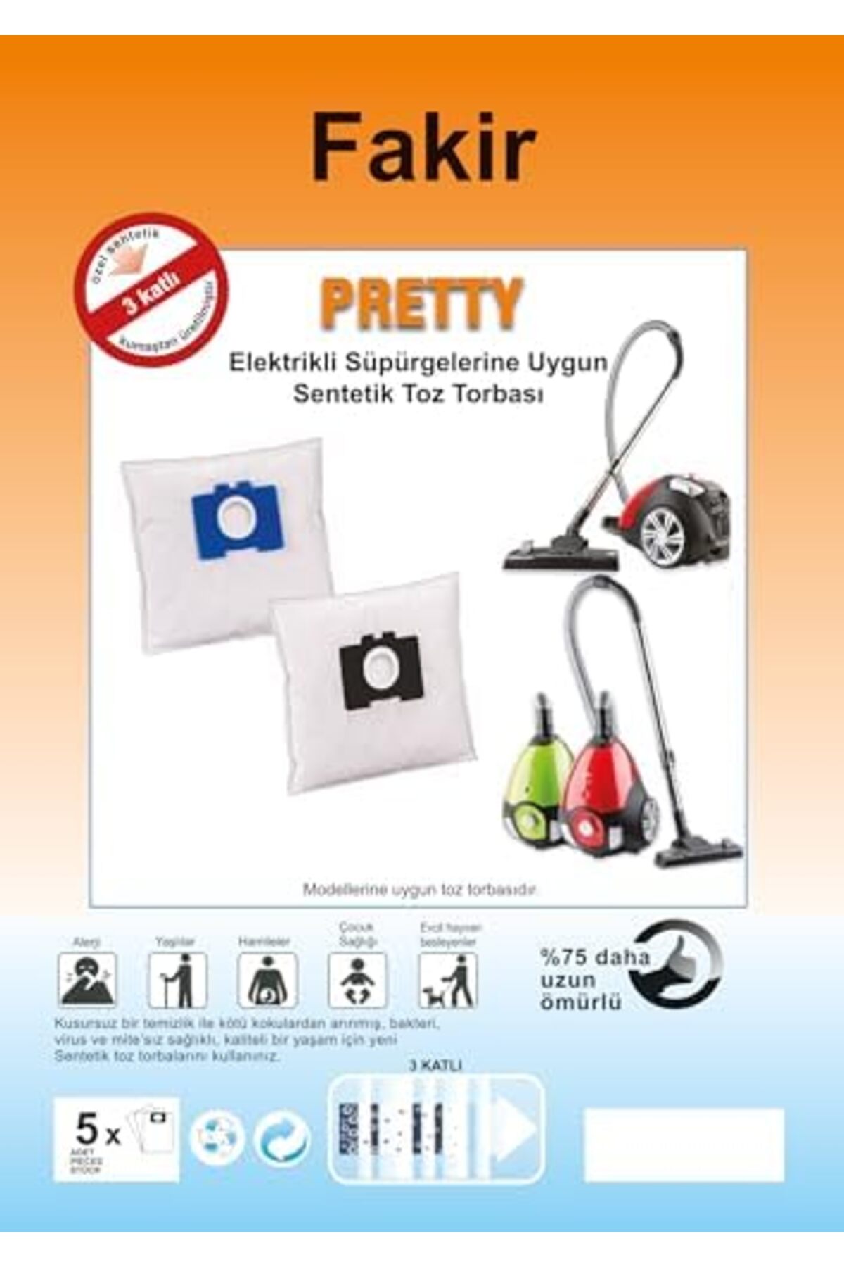 BRF NwoTeknoloji ELEKTRİKLİ SÜPÜRGE SENTETİK TOZ TORBASI - 20 ADET - SİYAH PLASTİK - FAKİR - MODELLERİ İ