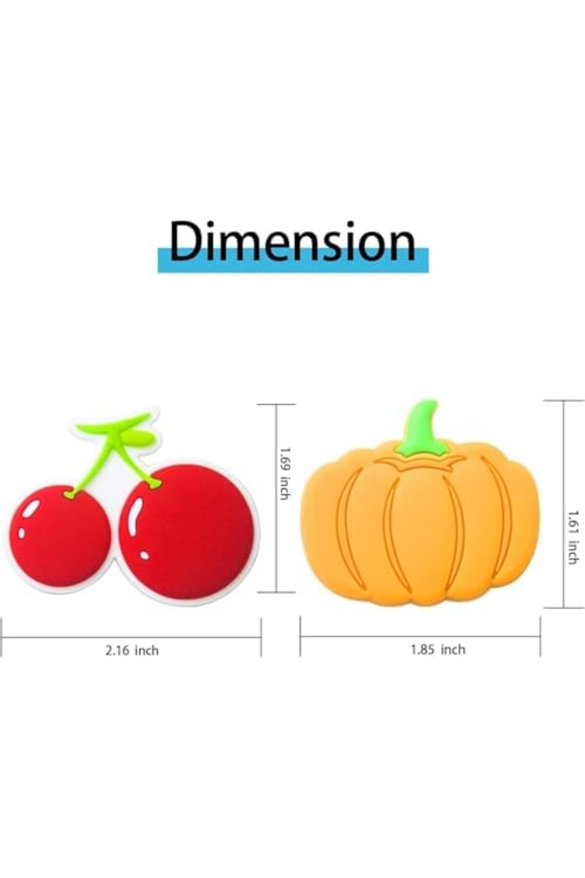 BRF 33DTicaret Buzdolabı Mıknatısları, 10 Adet Çocuklar İçin Buzdolabı Mıknatıs Seti, Sevimli Meyve Kara