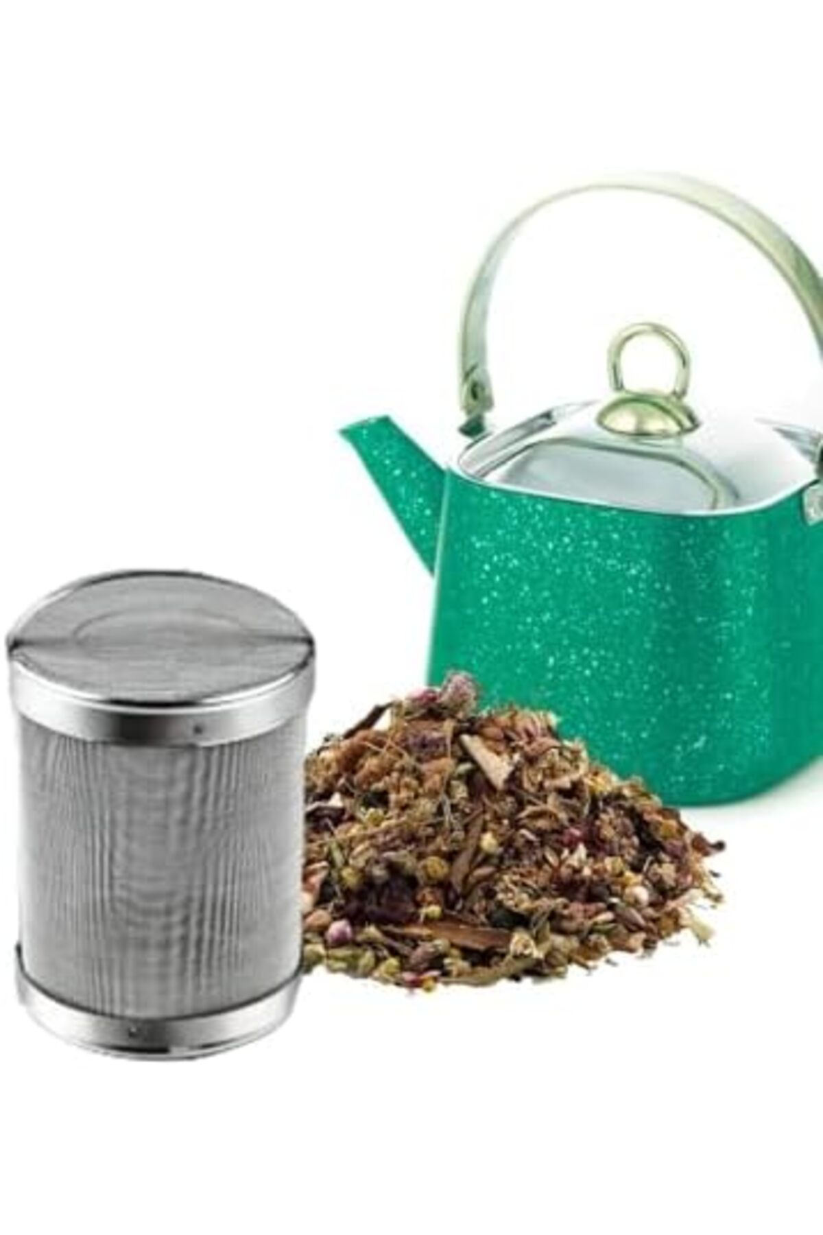 BRF NwoTeknoloji Demlik Çaydanlık içi Paslanmaz Tel Süzgeç Çay ve Bitki Çayı Süzgeci Kapaklı Kafes Süzge