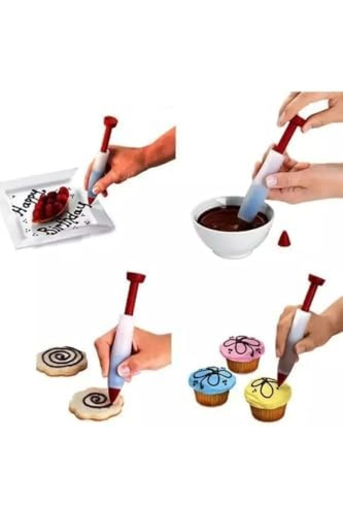 BRF NwoTeknoloji Winky Pasta Dekor Kalemi 16 Cm Pasta Süsleme Muffin Dekor Yazı Çikolata Kalem 1205362