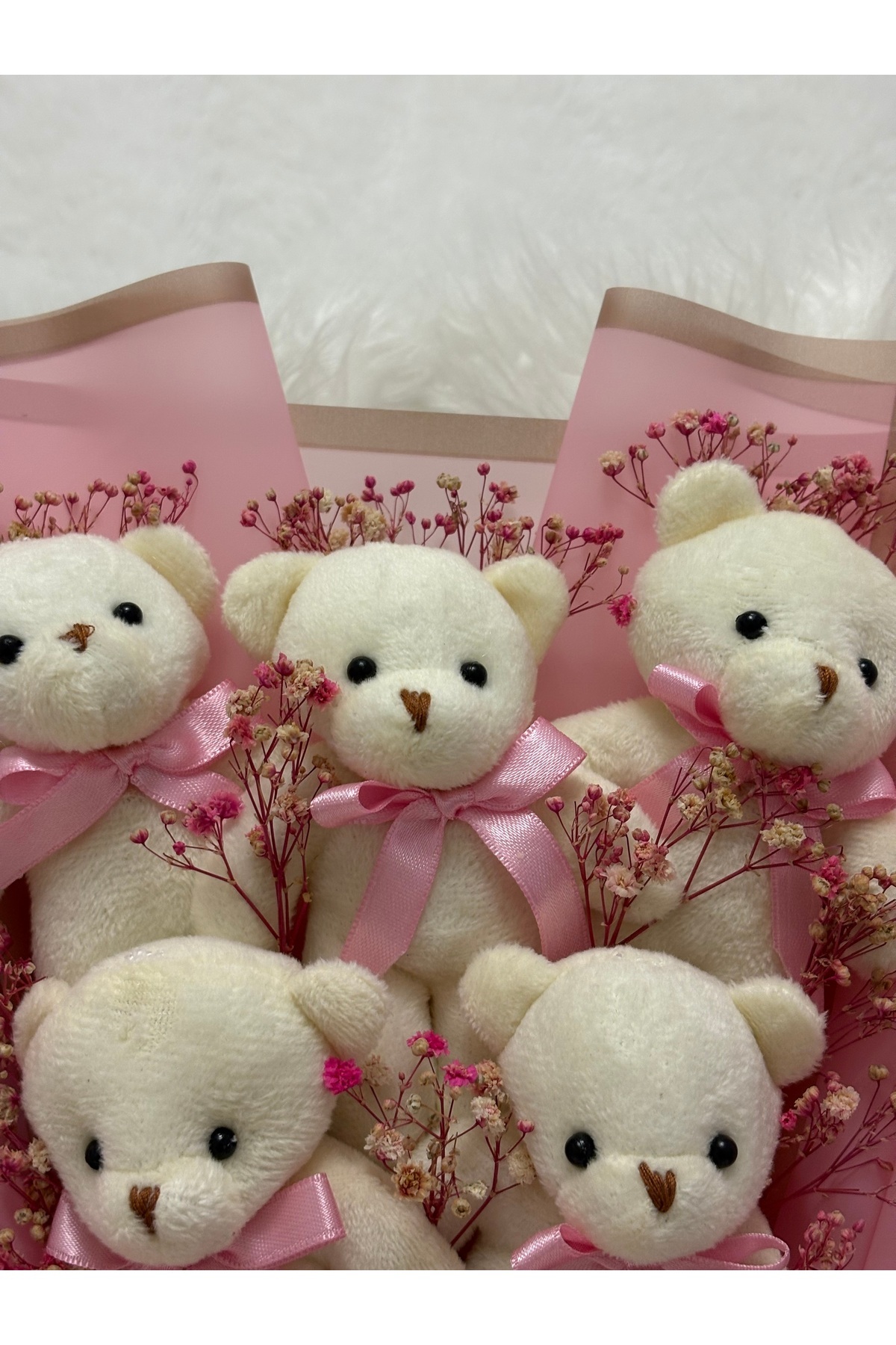 Salish Teddy Bear Çiçek Buketi - Peluş Ayıcık, Sevgiliye Hediye, Çiçek Detaylı - Pembe Hediye Buketi fotoğrafı 4 (önizleme)
