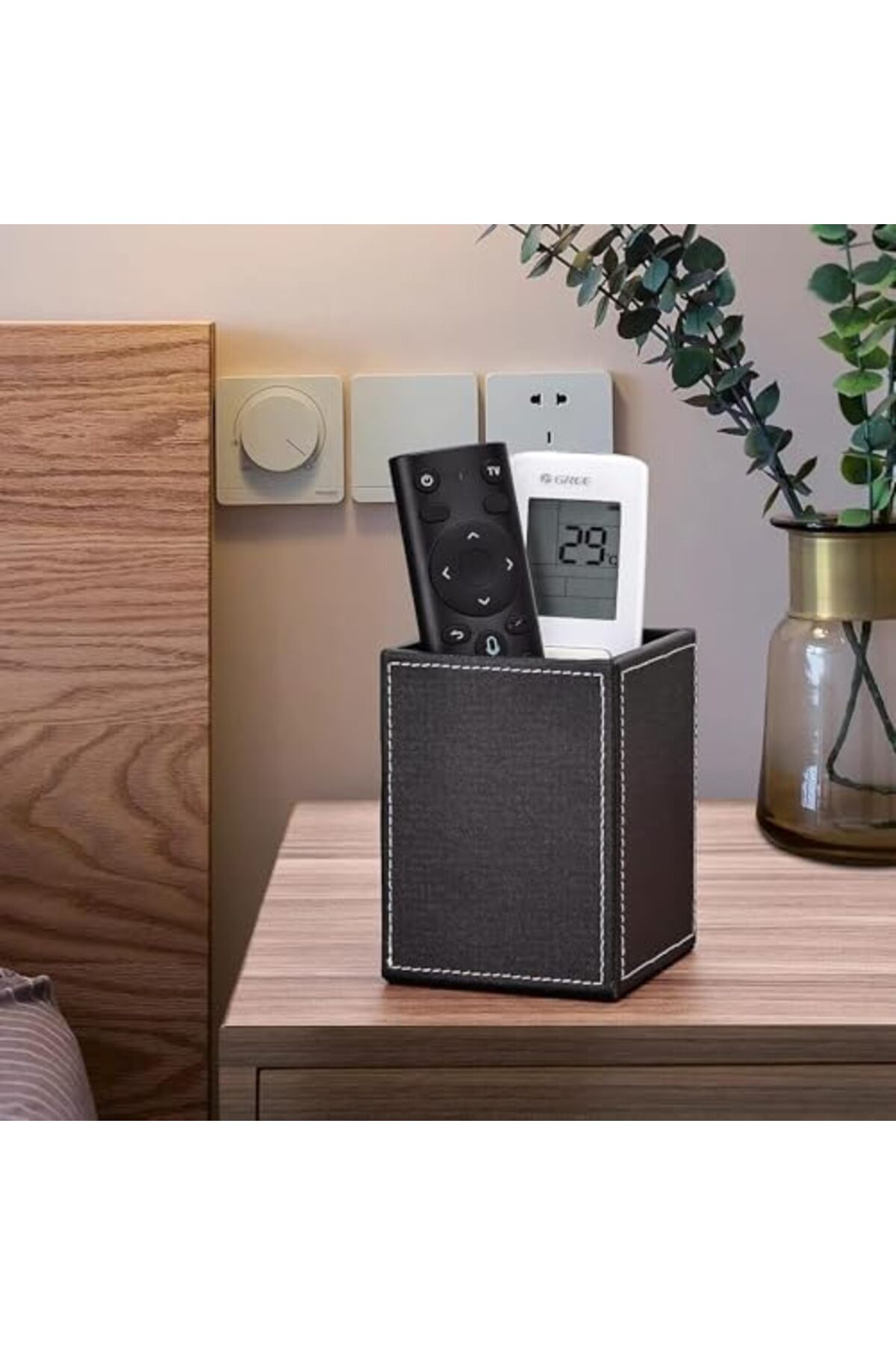 BRF NwoTeknoloji Poliüretan deri kare kalemlik, Ofis ve Masaüstü Organizatör, Kare Kalem Kutusu, Ofis Kı