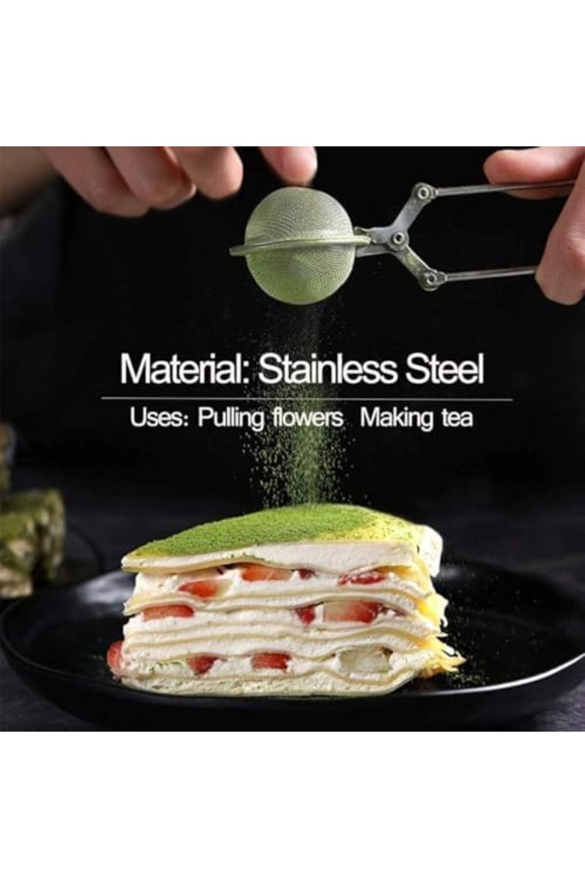 BRF NwoTeknoloji Paslanmaz Çelik Çay Süzgeci – İnce Gözlü Metal Çay Topu, Bitki Çayı Demliği ve Kahve Fi