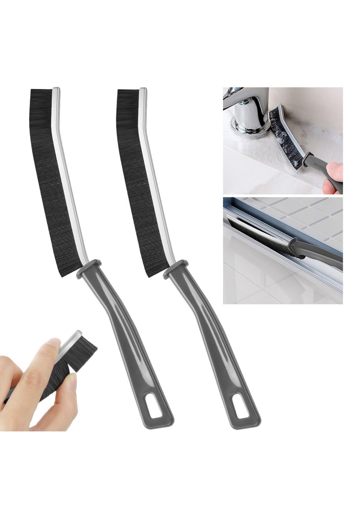 BRF NwoTeknoloji Çatlak Temizleme Fırçası, 2 Adet Boşluk Temizleme Fırçası, Banyo Temizleme Fırçası, Pen
