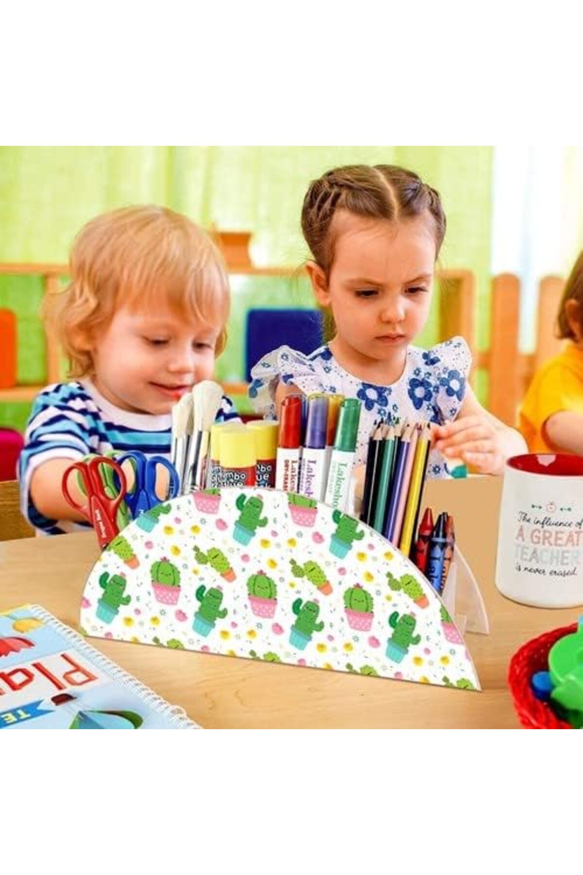 BRF Sahra79 Ahşap Kaktüs Masaüstü Kalemlik Kalem Kutusu Organizer 1176661