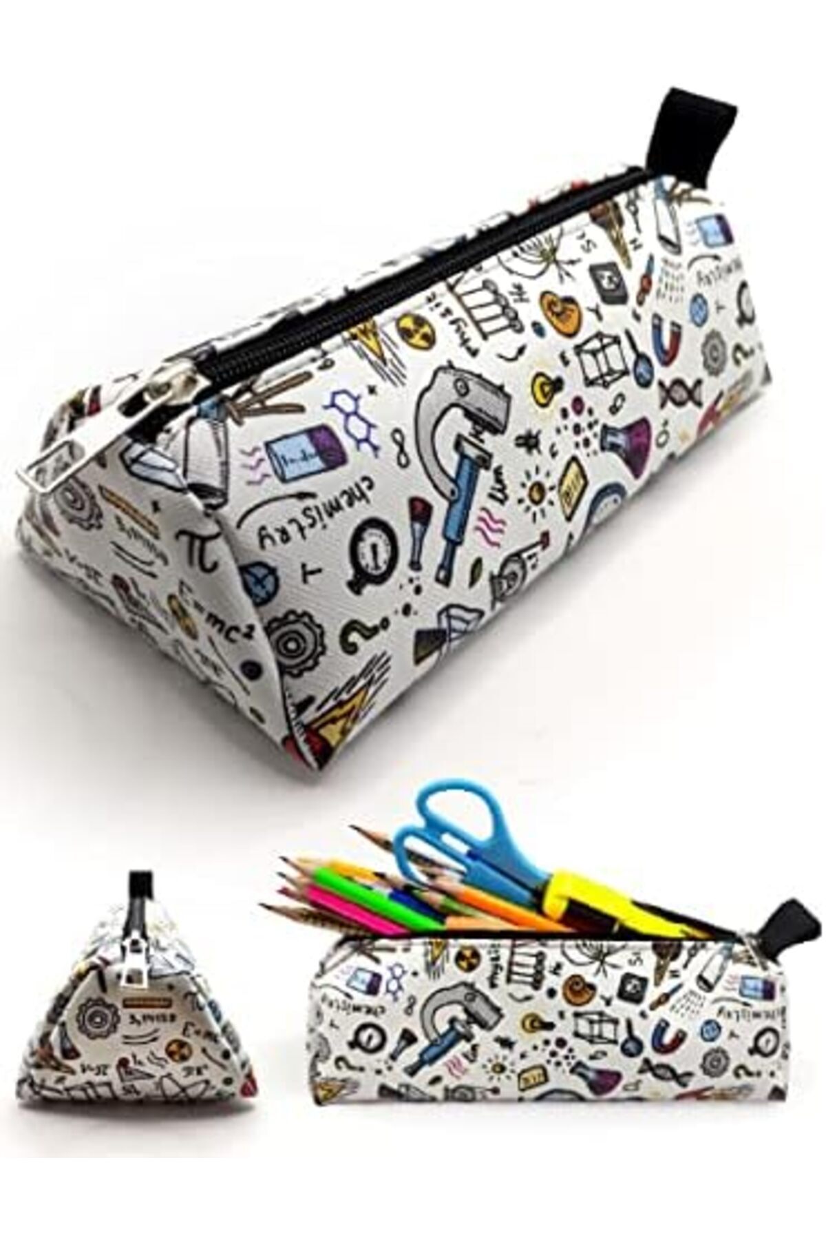 BRF Sahra79 Kalem Kutusu Üçgen Fen Bilimi Kalemkutu Vegan Deri Kalemlik 1176661