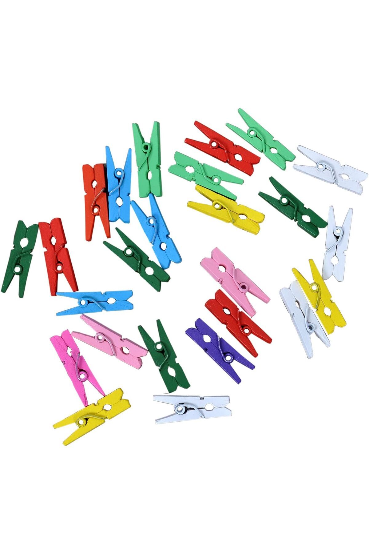 BRF NwoTeknoloji Mini Resim Fotoğraf Mandalı Hobi Mandalı 50 Adet Set Çokrenkli Resim Mandal Renkli Hobi