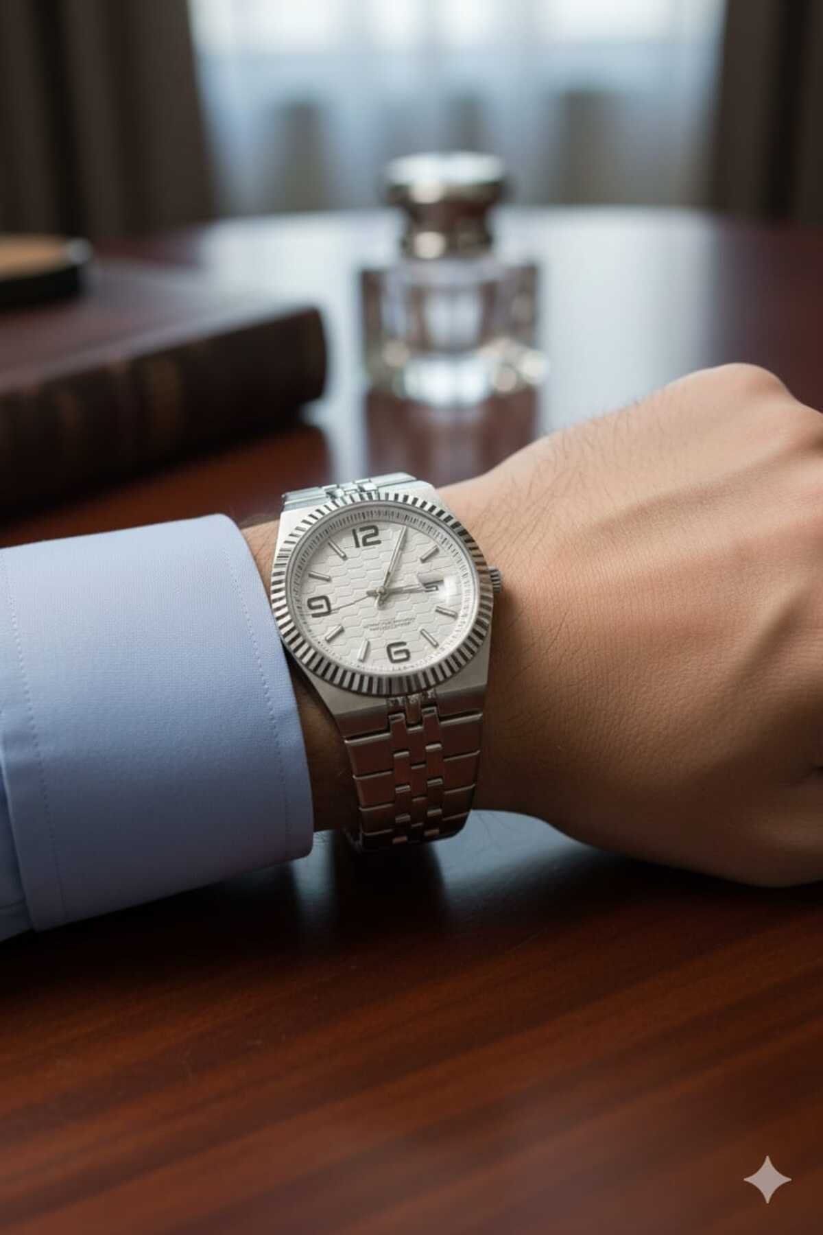 ساعت مچی مردانه بند فولادی سری ویژه، مدل تقویم