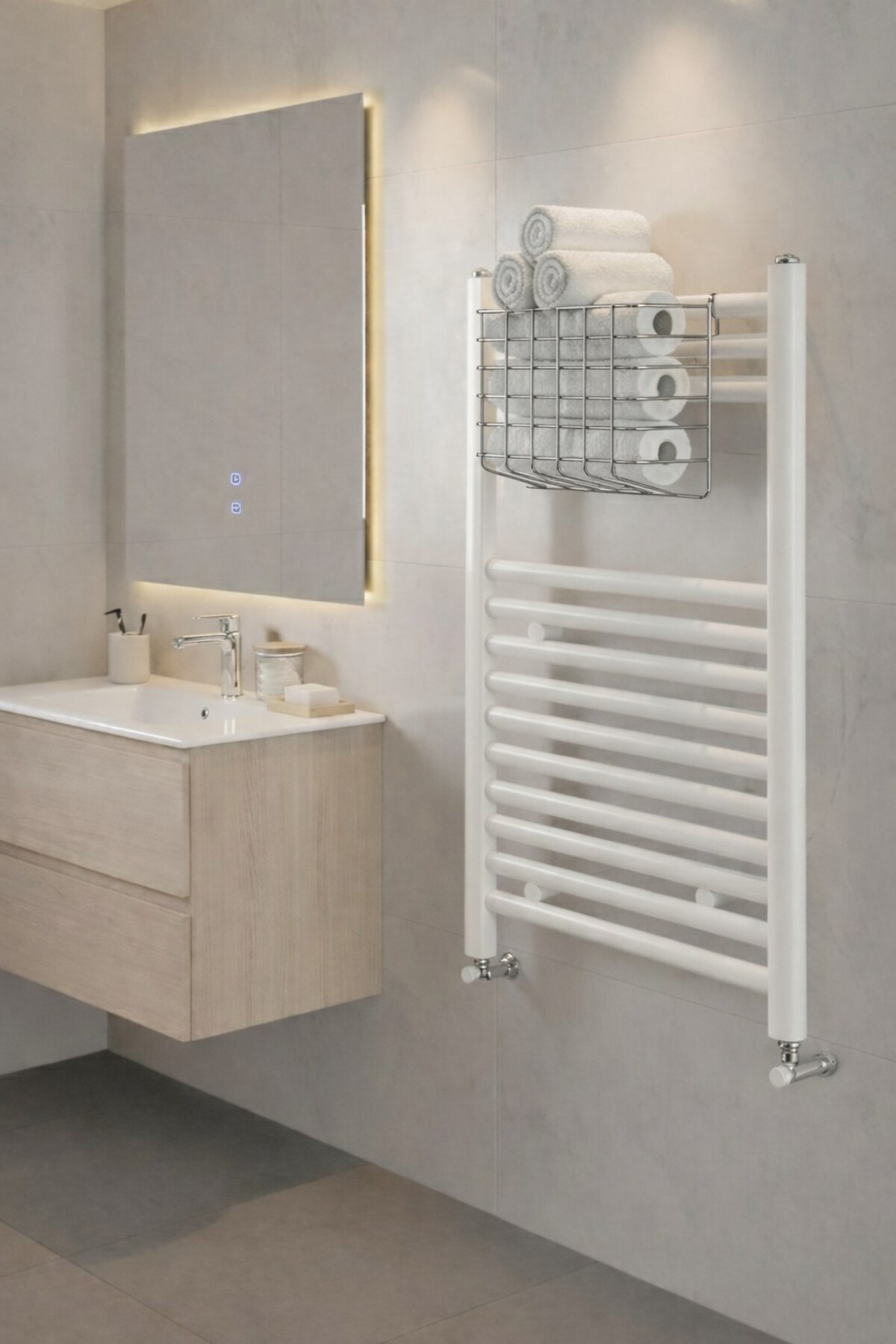 Honeycomb Multi-Purpose Bathroom Shelf – Metal Towel Rack & Organizer Basket 1 Piece Chrome