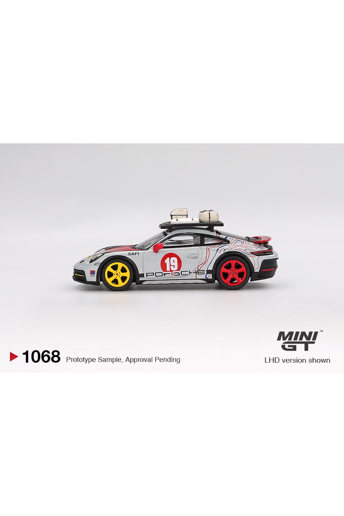 mini gt 1/64 ölçek 1068 numara porsche 911 dakar model araba