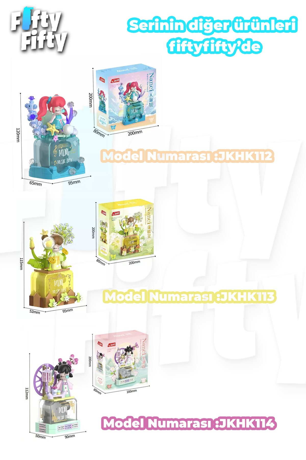 مجموعه جکی نانسی جعبه موسیقی پریدریایی، ست ساختنی اسباببازی ۱۳۱ قطعهای – Ffjkhk112