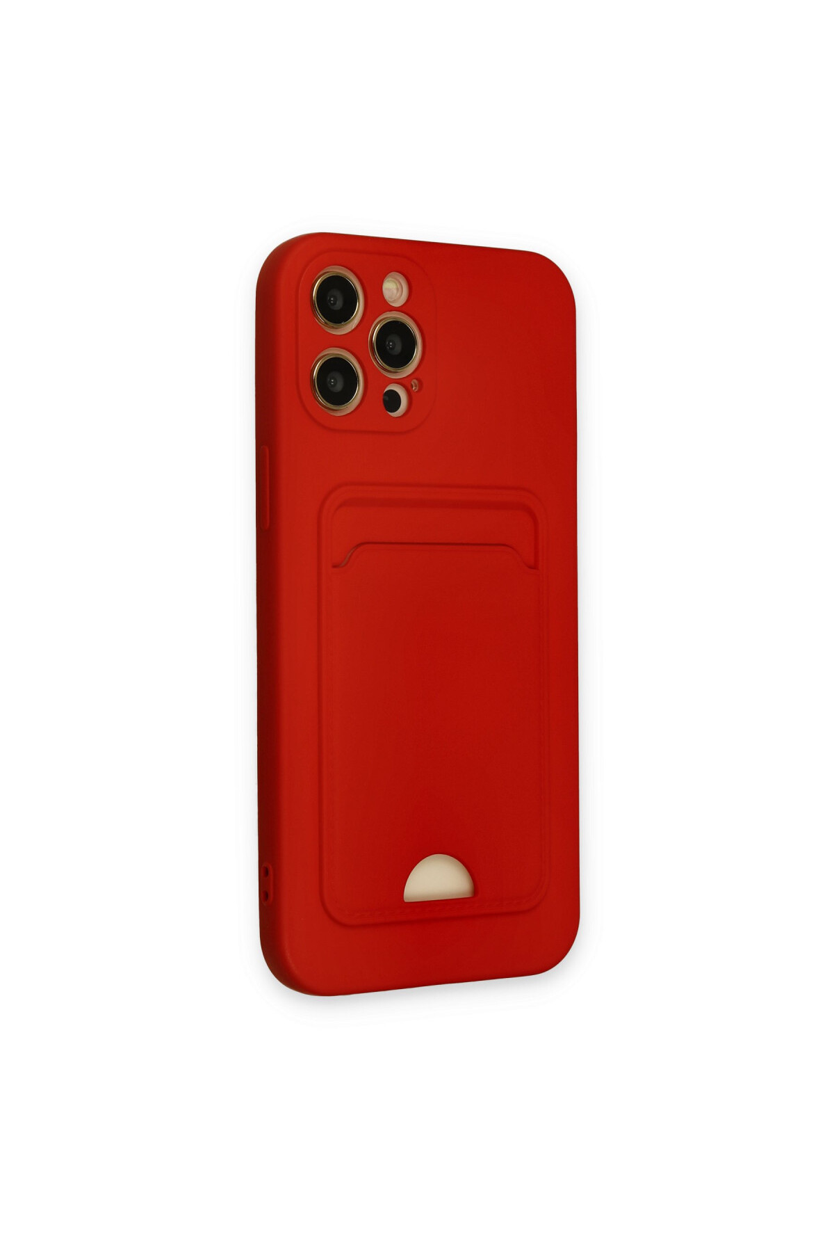 iPhone 12 Pro Max İçin Uyumlu Kart ve Resim Bölmeli Soft Renkli Silikon Kapak