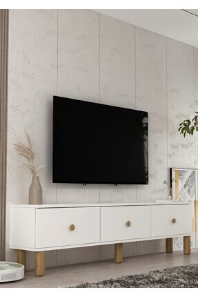 DEMONTE DECOR 1357TV180-1DD TV SEHPASI BEYAZ-SAFİRMEŞE