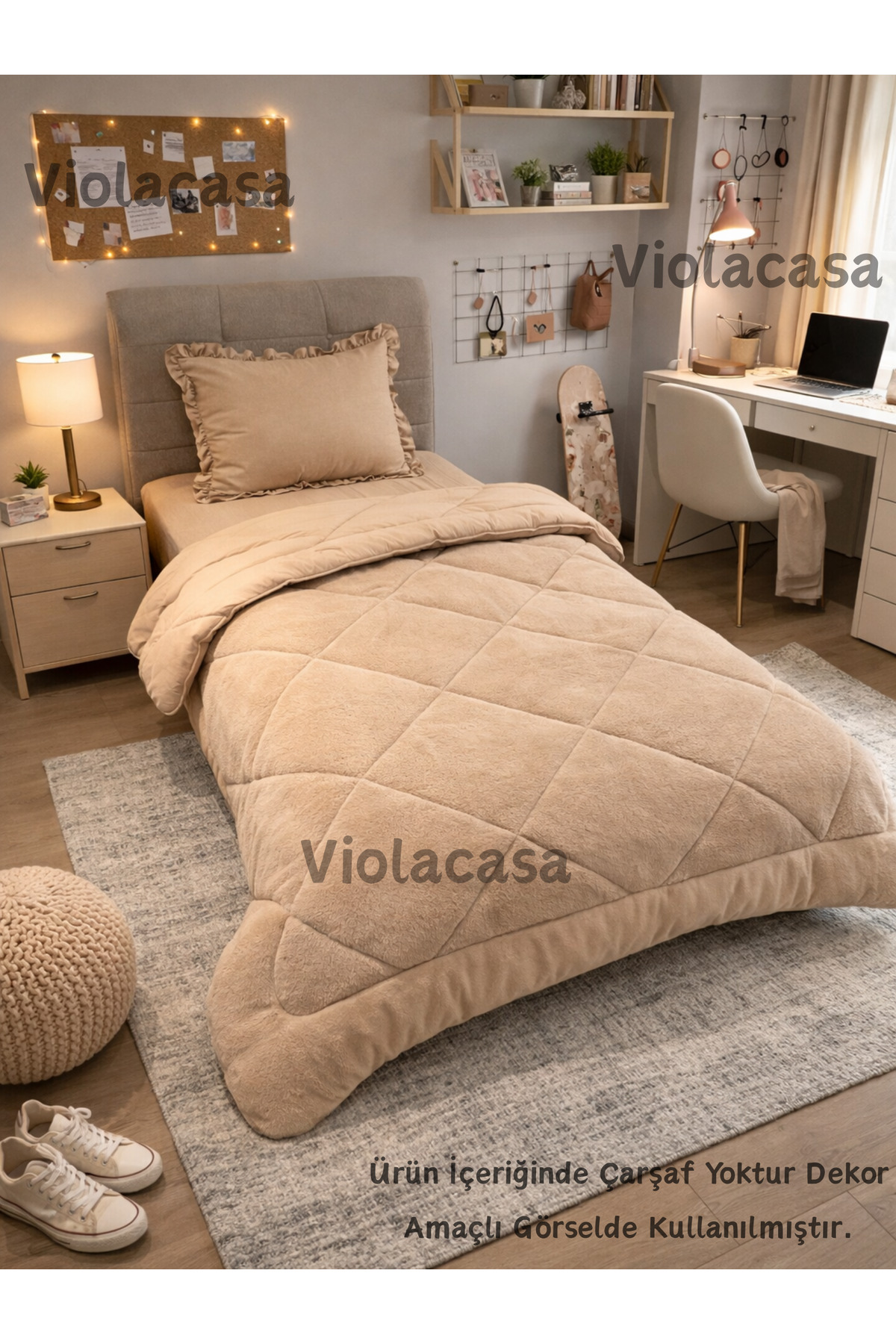 Violacasa Tek Kişilik Private Welsoft Fırfırlı Yastık Kılıflı Yorgan Seti