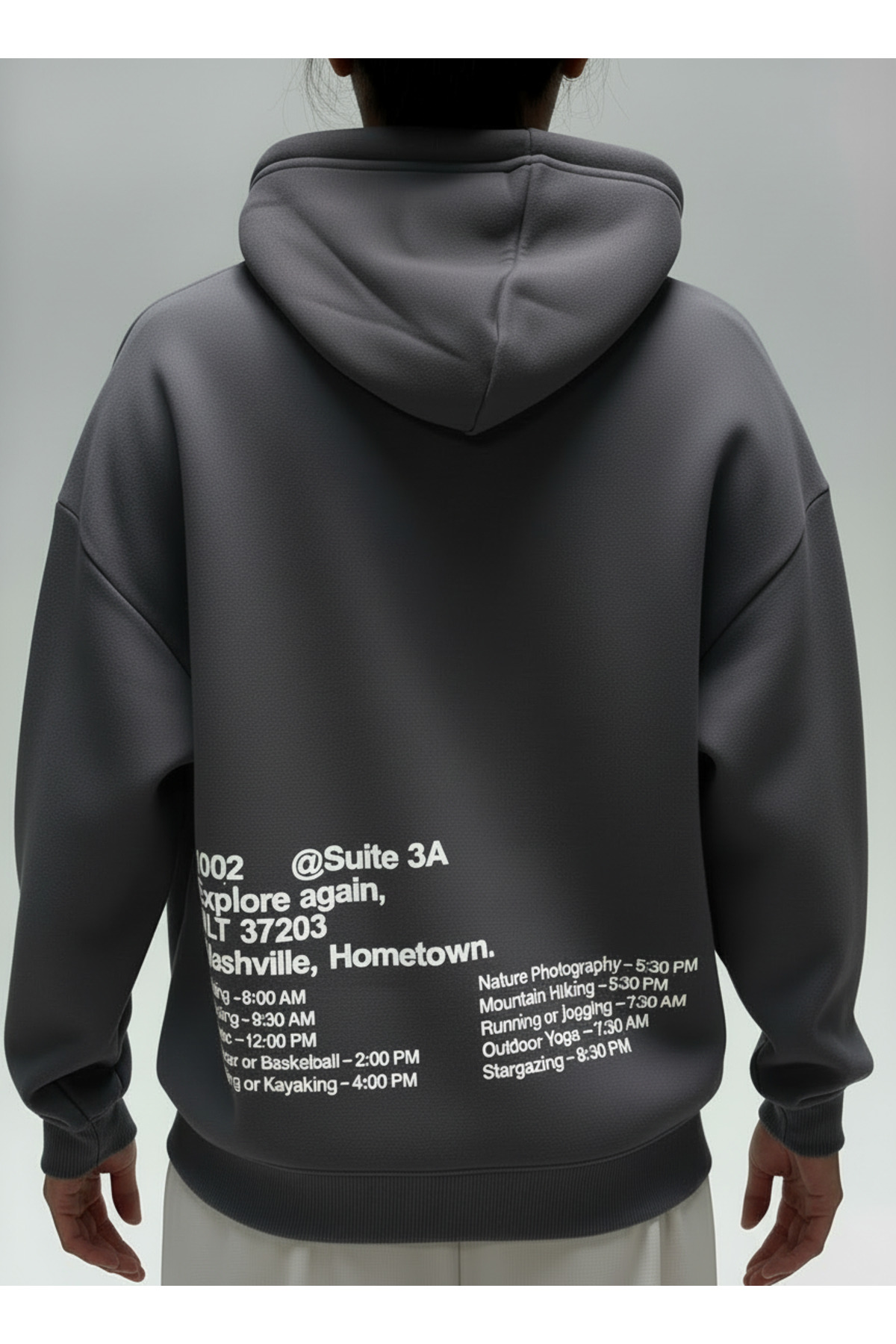 HELLİE  Kapüşonlu Cepli Gri Sweatshirt - Görsel 4